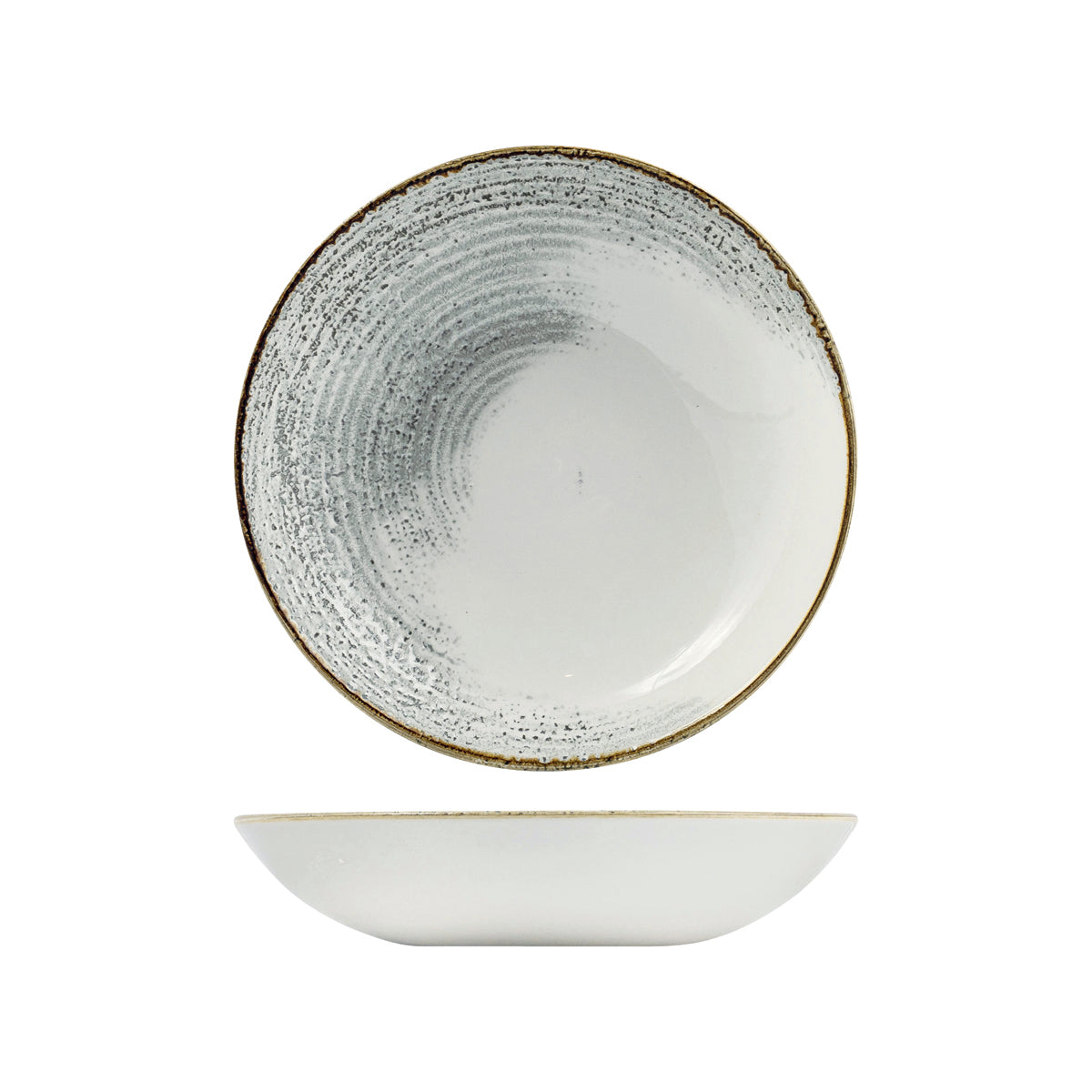 72.9973225.J Churchill Studio Prints Accents Jasper Grey Round Coupe Bowl 248mm / 1136ml  Globe Importers Adelaide Hospitality Supplies