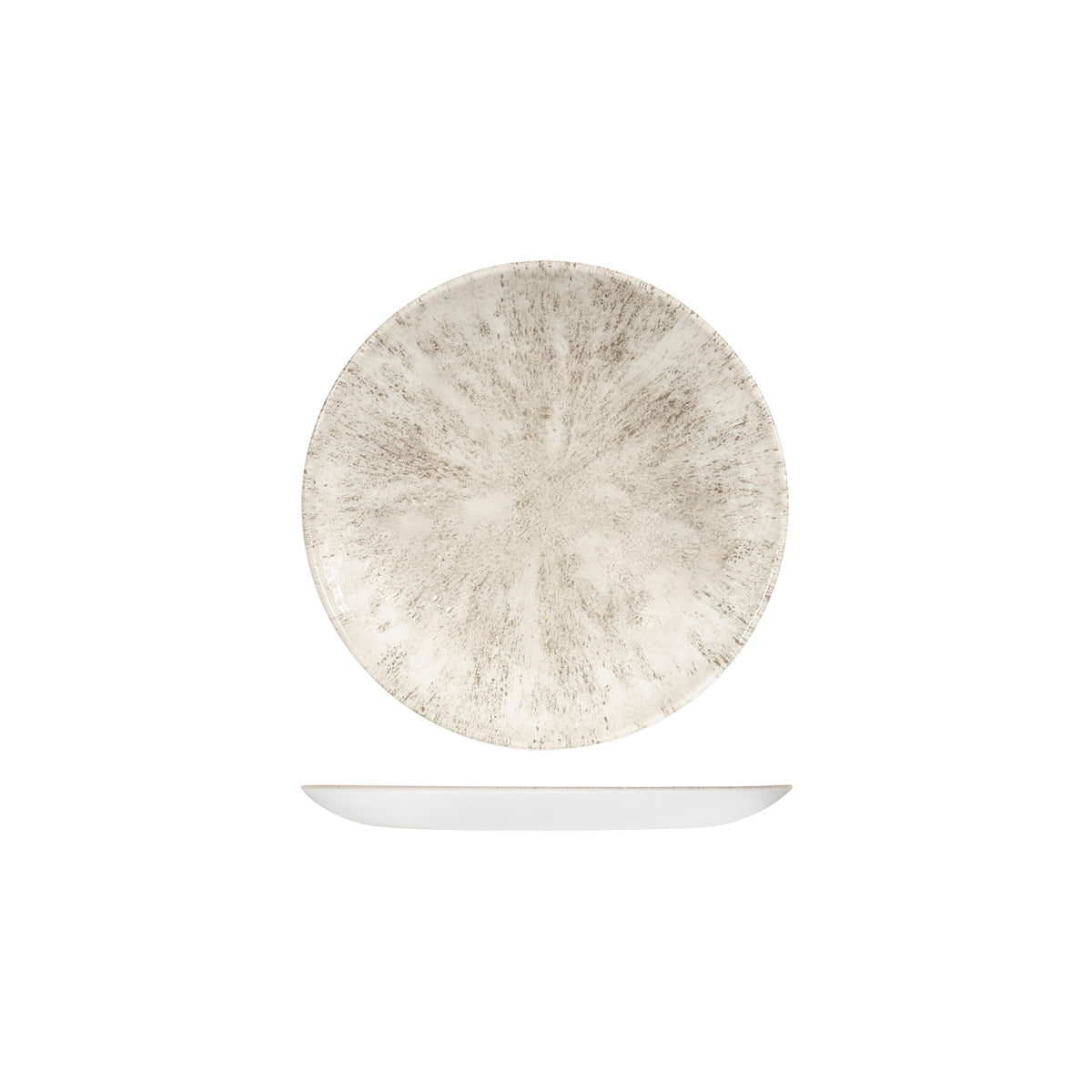 72.9974116.AG Churchill Studio Prints Stone Agate Grey Round Coupe Plate 165mm Globe Importers Adelaide Hospitality Supplies