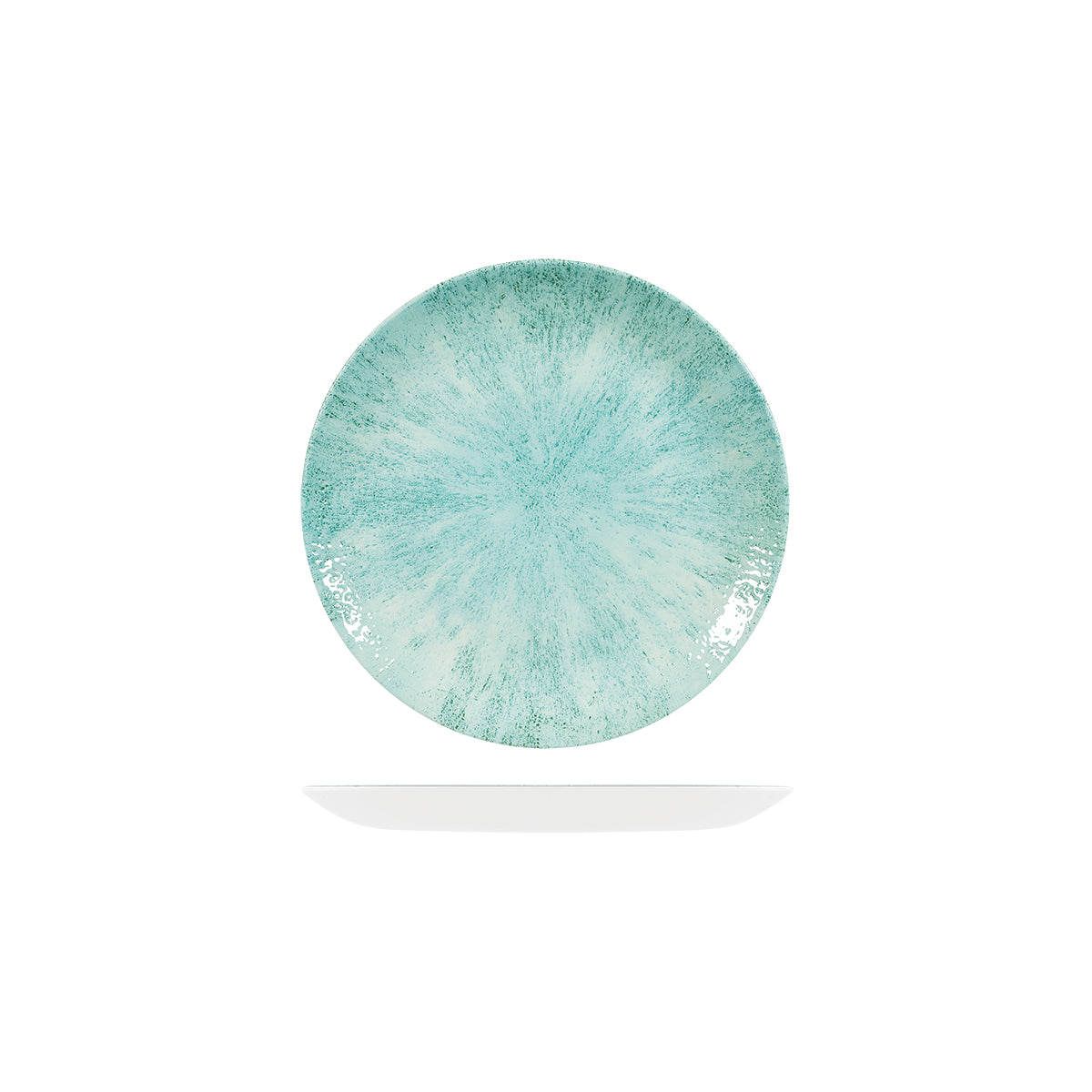 72.9974116.AQ Churchill Studio Prints Stone Aquamarine Round Coupe Plate 165mm Globe Importers Adelaide Hospitality Supplies