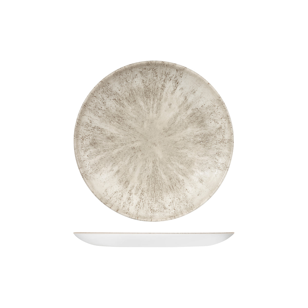 72.9974122.AG Churchill Studio Prints Stone Agate Grey Round Coupe Plate 217mm Globe Importers Adelaide Hospitality Supplies