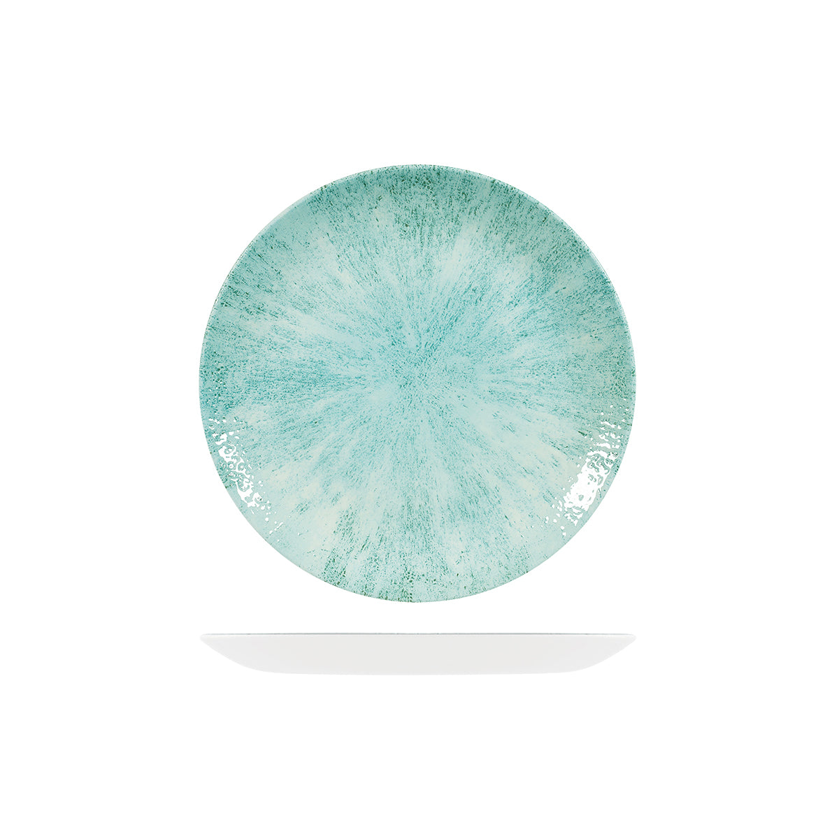 72.9974122.AQ Churchill Studio Prints Stone Aquamarine Round Coupe Plate 217mm Globe Importers Adelaide Hospitality Supplies
