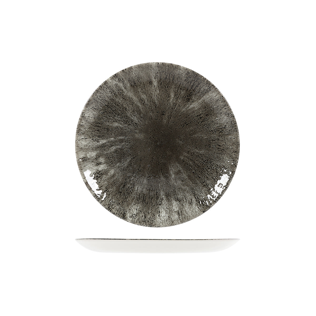 72.9974122.BK Churchill Studio Prints Stone Quartz Black Round Coupe Plate 217mm Globe Importers Adelaide Hospitality Supplies