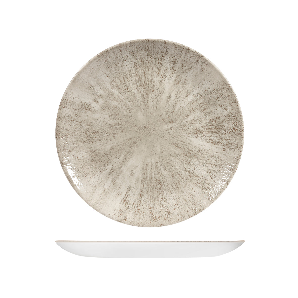 72.9974126.AG Churchill Studio Prints Stone Agate Grey Round Coupe Plate 260mm Globe Importers Adelaide Hospitality Supplies