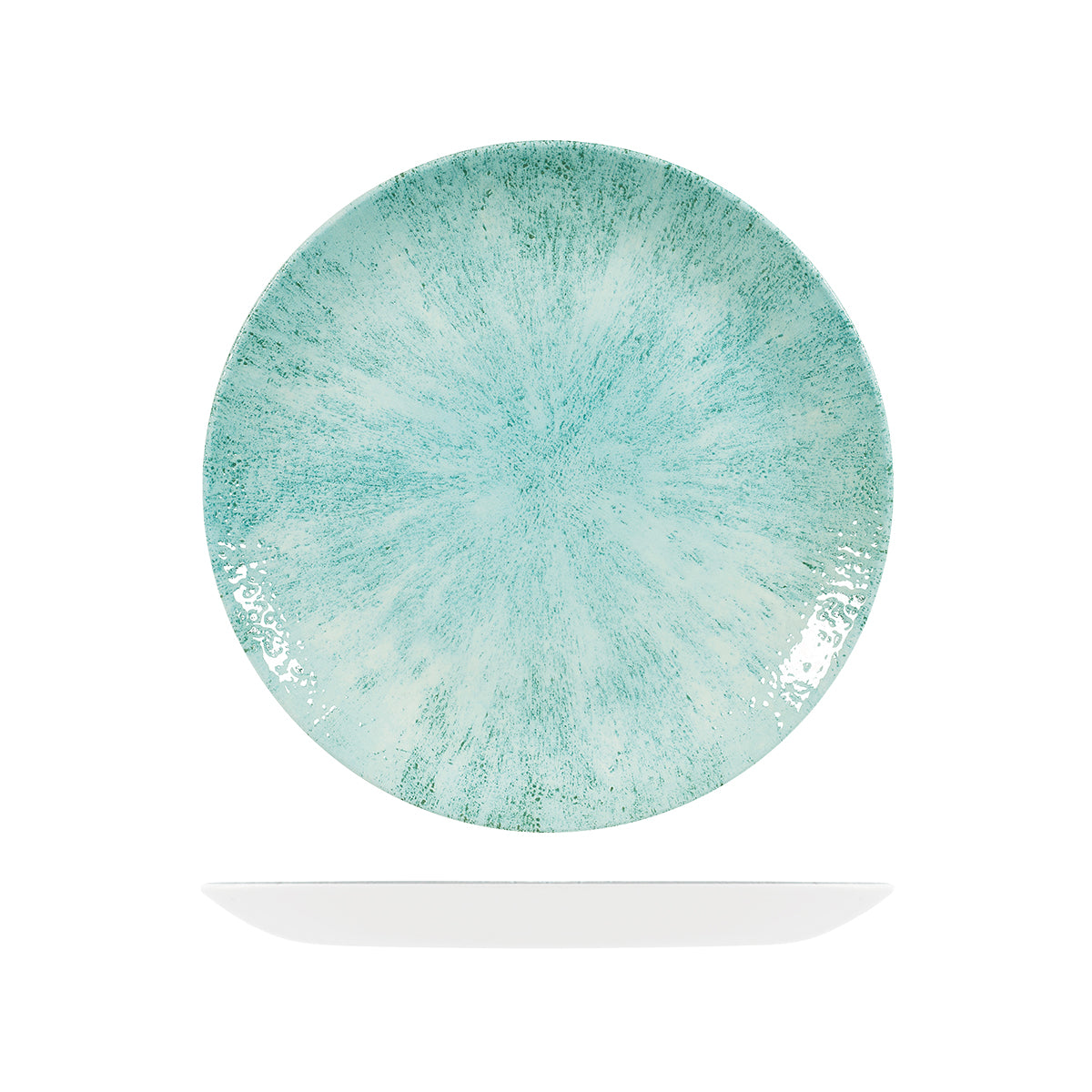 72.9974126.AQ Churchill Studio Prints Stone Aquamarine Round Coupe Plate 260mm Globe Importers Adelaide Hospitality Supplies