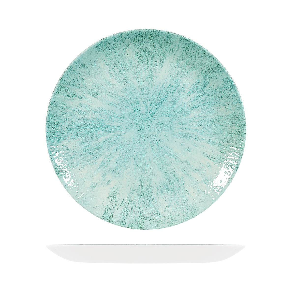 72.9974129.AQ Churchill Studio Prints Stone Aquamarine Round Coupe Plate 288mm Globe Importers Adelaide Hospitality Supplies