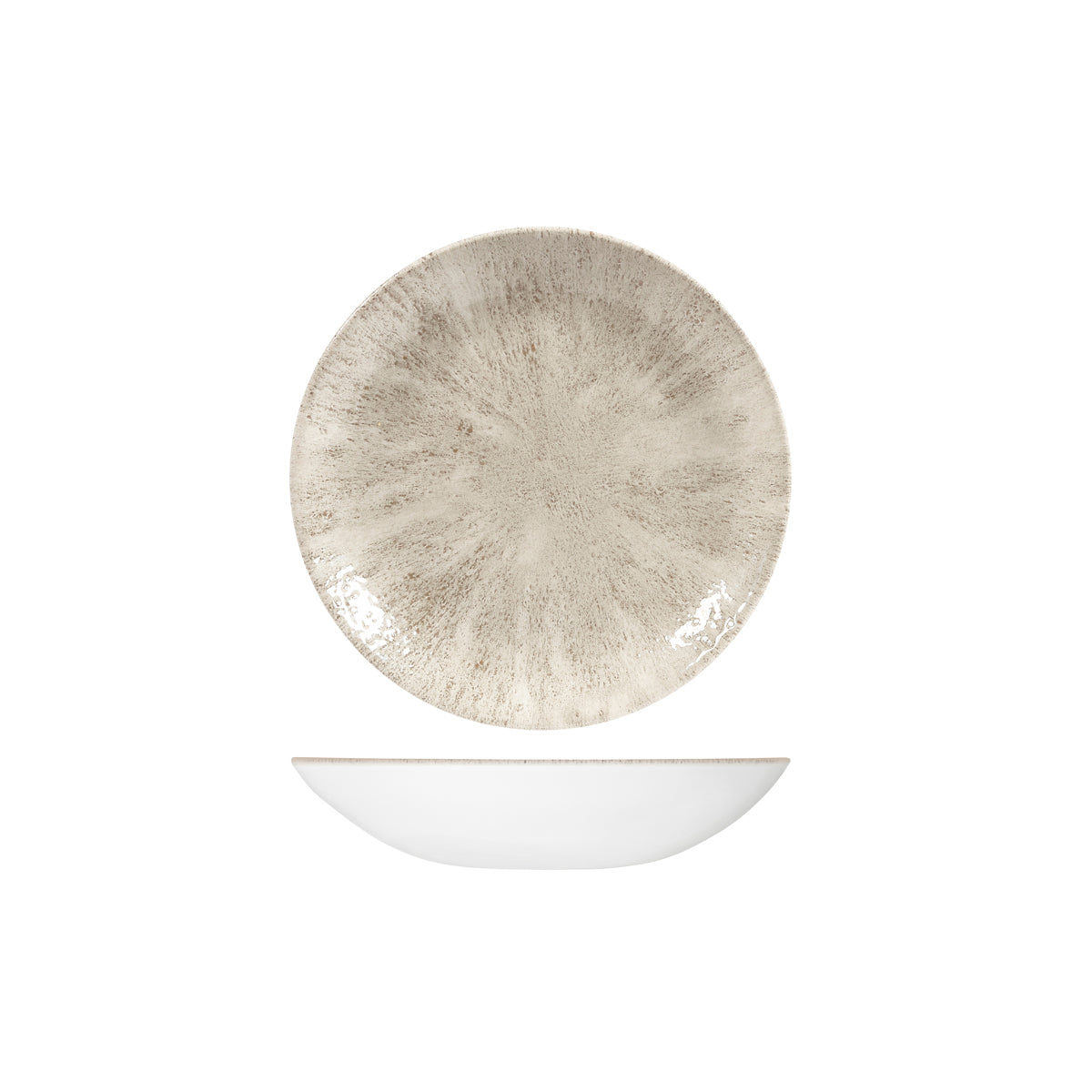 72.9974618.AG Churchill Studio Prints Stone Agate Grey Round Coupe Bowl 182mm / 426ml Globe Importers Adelaide Hospitality Supplies