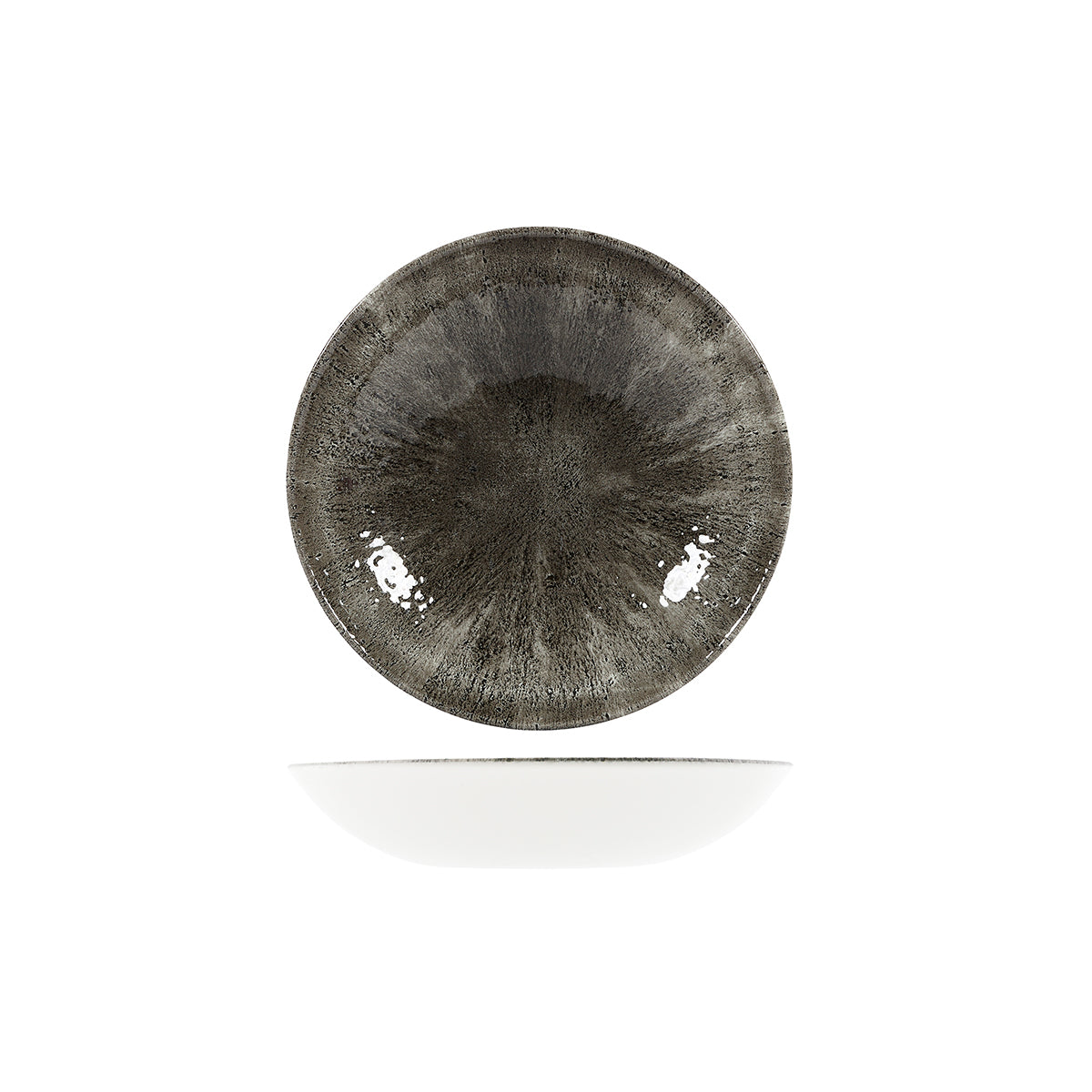 72.9974618.BK Churchill Studio Prints Stone Quartz Black Round Coupe Bowl 182mm / 426ml Globe Importers Adelaide Hospitality Supplies