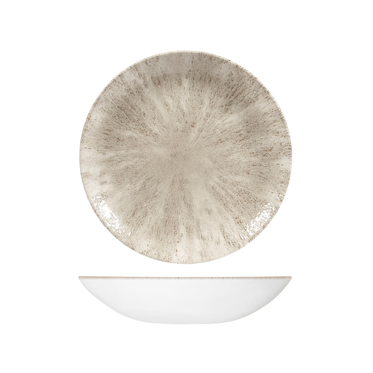 72.9974625.AG Churchill Studio Prints Stone Agate Grey Round Coupe Bowl 248mm / 1136ml Globe Importers Adelaide Hospitality Supplies