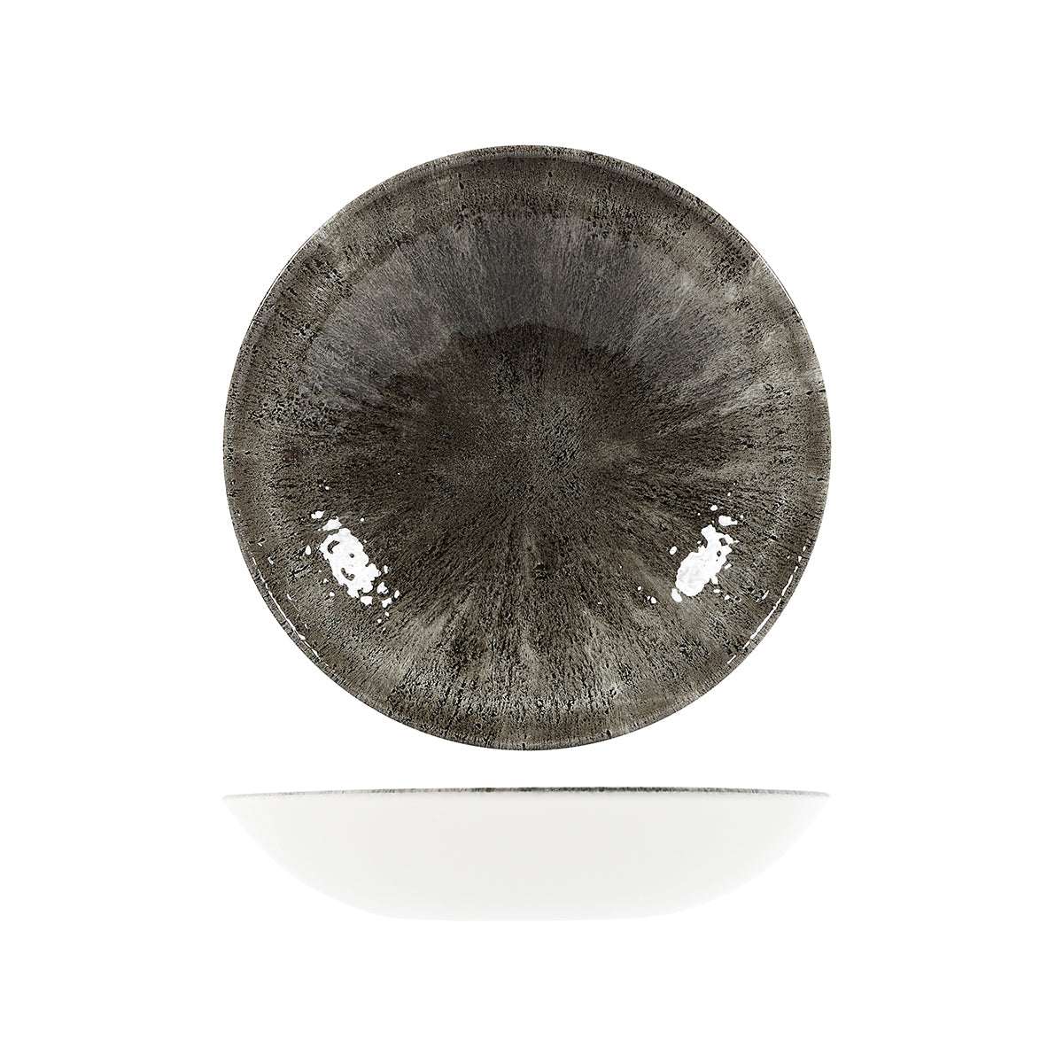 72.9974625.BK Churchill Studio Prints Stone Quartz Black Round Coupe Bowl 248mm / 1136ml Globe Importers Adelaide Hospitality Supplies