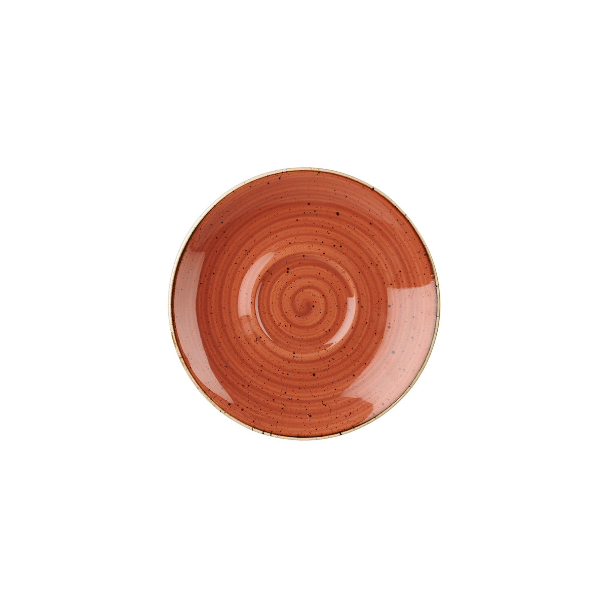 72.9975028.O Churchill Stonecast Spiced Orange Cappuccino Saucer 156mm Globe Importers Adelaide Hospitality Supplies