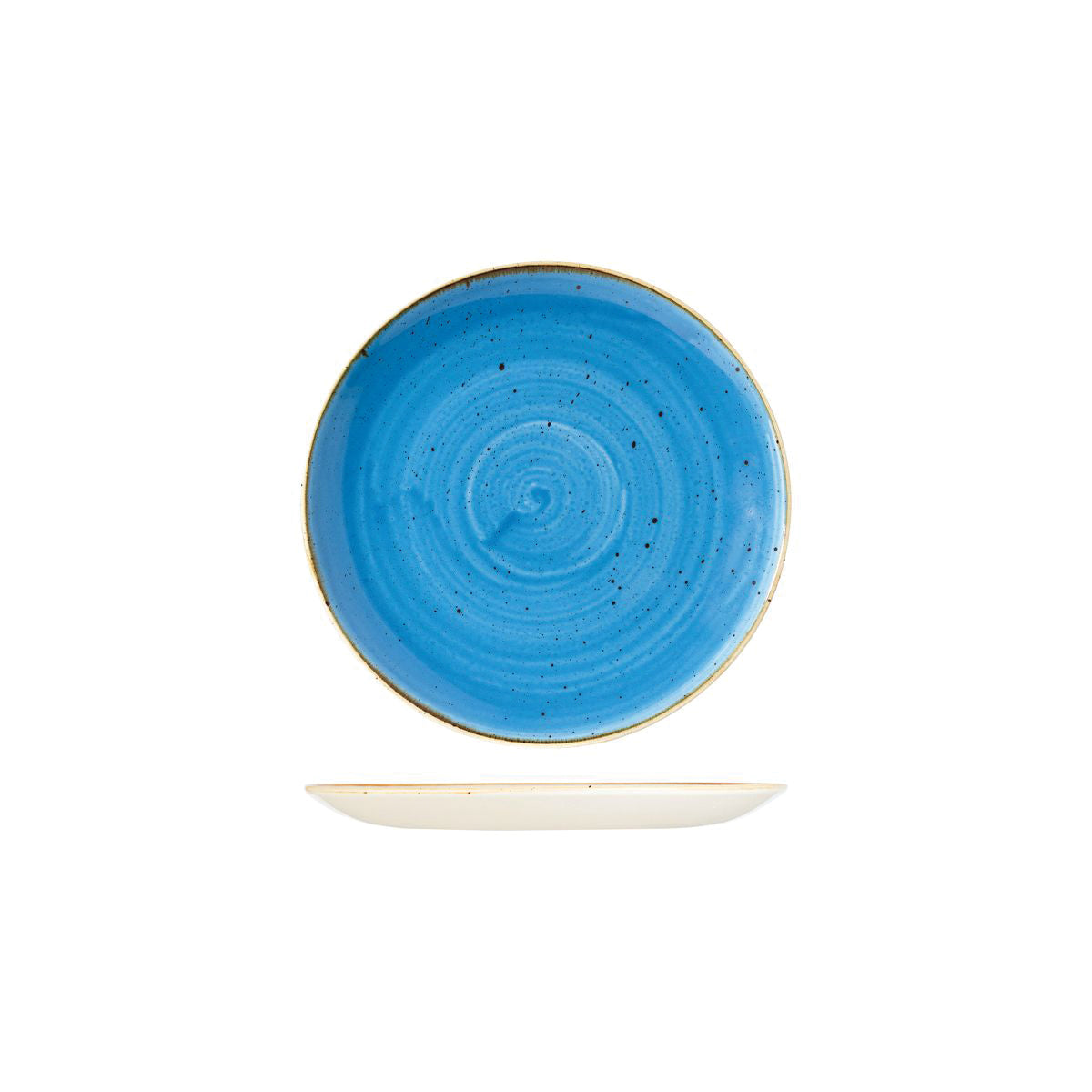 72.9975116.B Churchill Stonecast Cornflower Round Coupe Plate 165mm Globe Importers Adelaide Hospitality Supplies