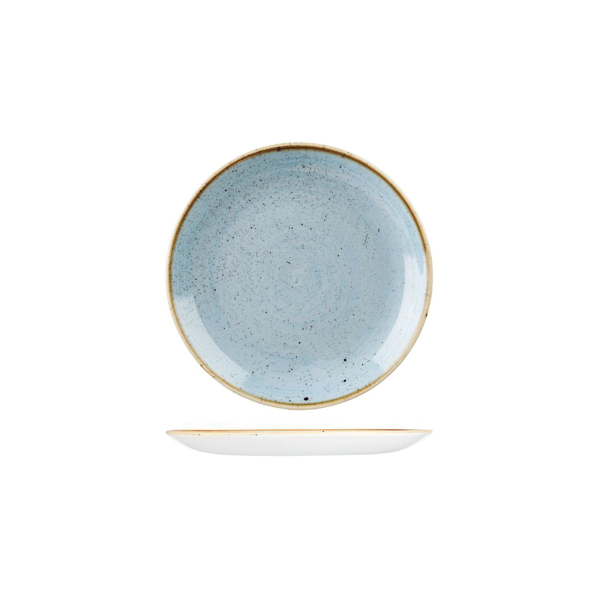 72.9975116.D Churchill Stonecast Duck Egg Round Coupe Plate 165mm Globe Importers Adelaide Hospitality Supplies