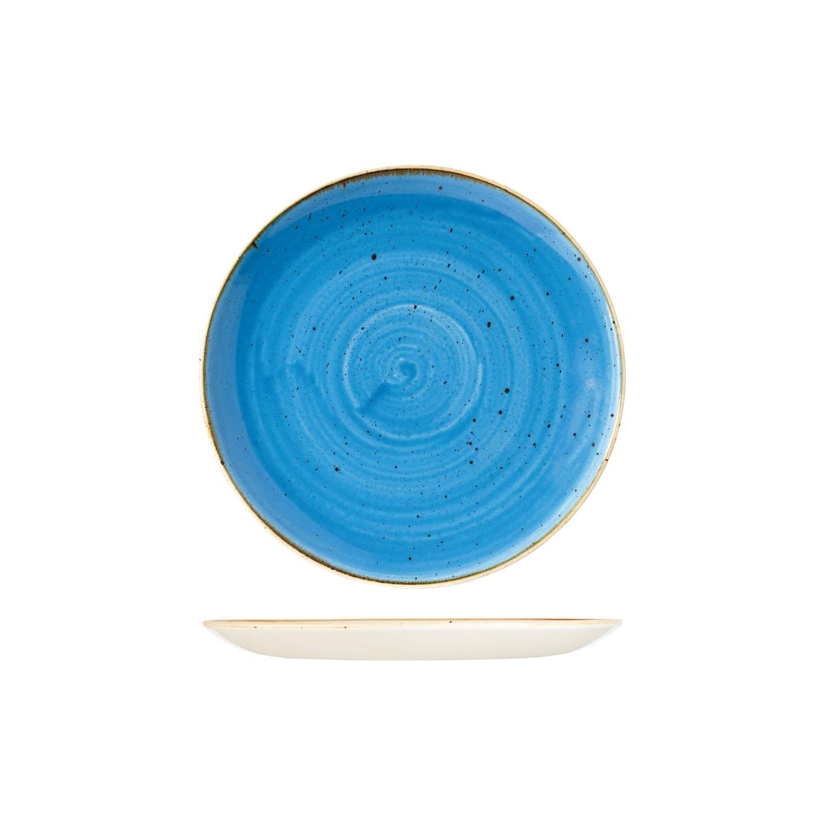 72.9975122.B Churchill Stonecast Cornflower Round Coupe Plate 217mm Globe Importers Adelaide Hospitality Supplies