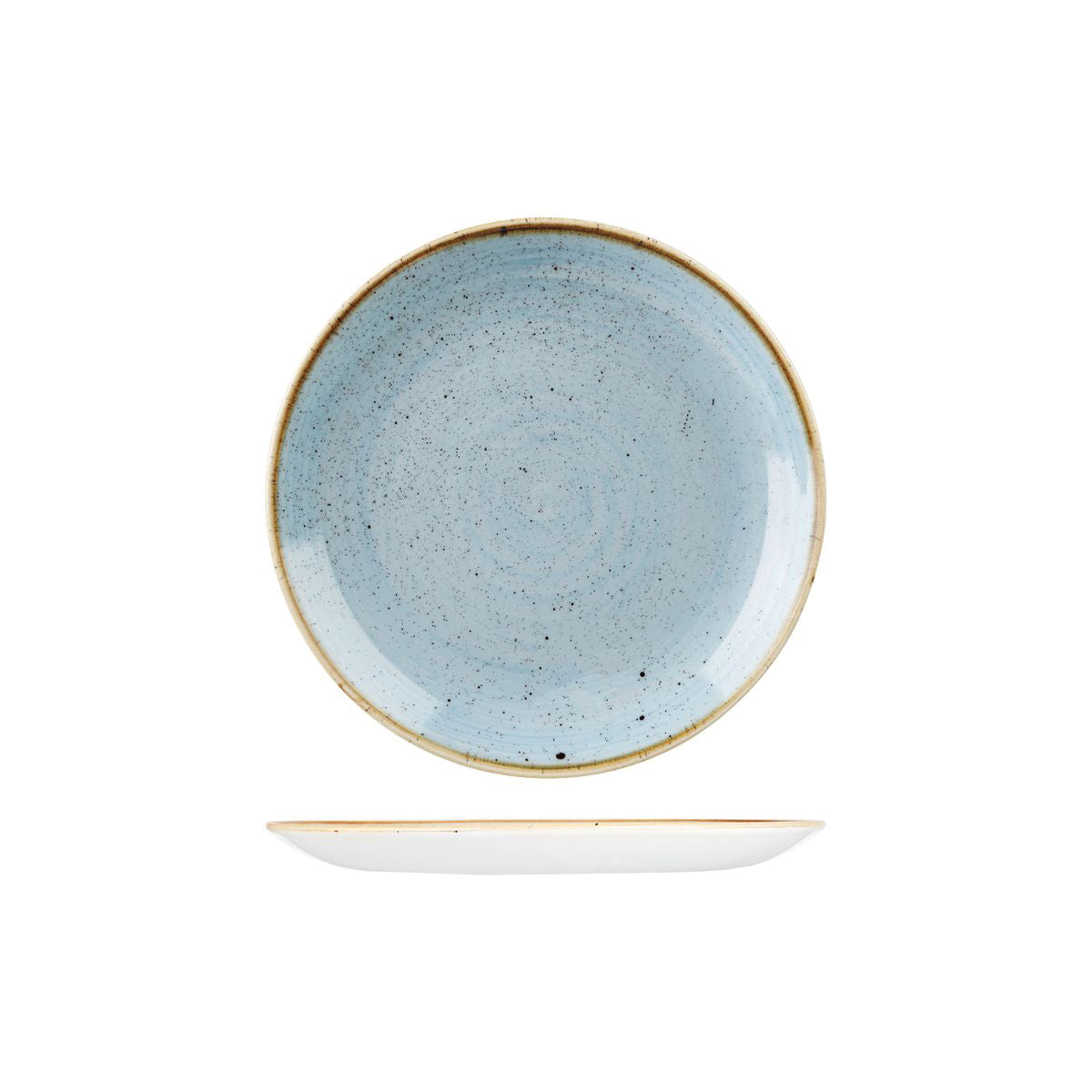 72.9975122.D Churchill Stonecast Duck Egg Round Coupe Plate 217mm Globe Importers Adelaide Hospitality Supplies