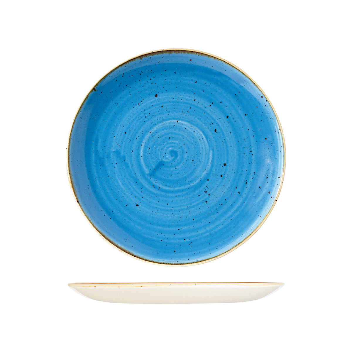 72.9975126.B Churchill Stonecast Cornflower Round Coupe Plate 260mm Globe Importers Adelaide Hospitality Supplies