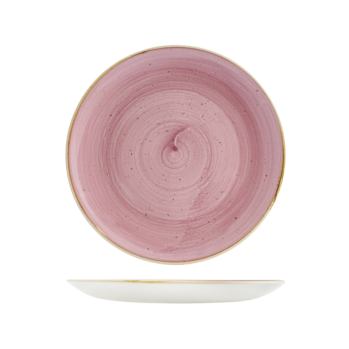 72.9975126.PK Churchill Stonecast Petal Pink Round Coupe Plate 260mm Globe Importers Adelaide Hospitality Supplies