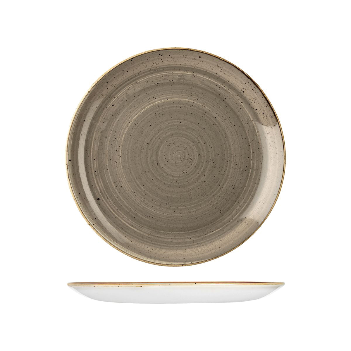 72.9975126.P Churchill Stonecast Peppercorn Grey Round Coupe Plate 260mm Globe Importers Adelaide Hospitality Supplies