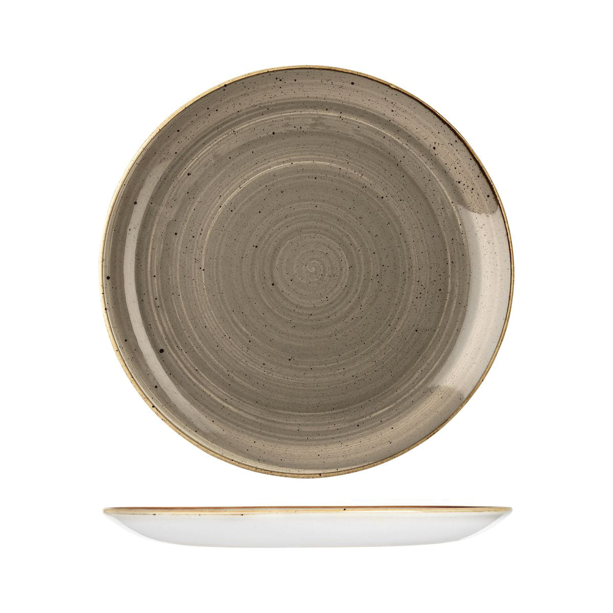 72.9975129.P Churchill Stonecast Peppercorn Grey Round Coupe Plate 288mm Globe Importers Adelaide Hospitality Supplies