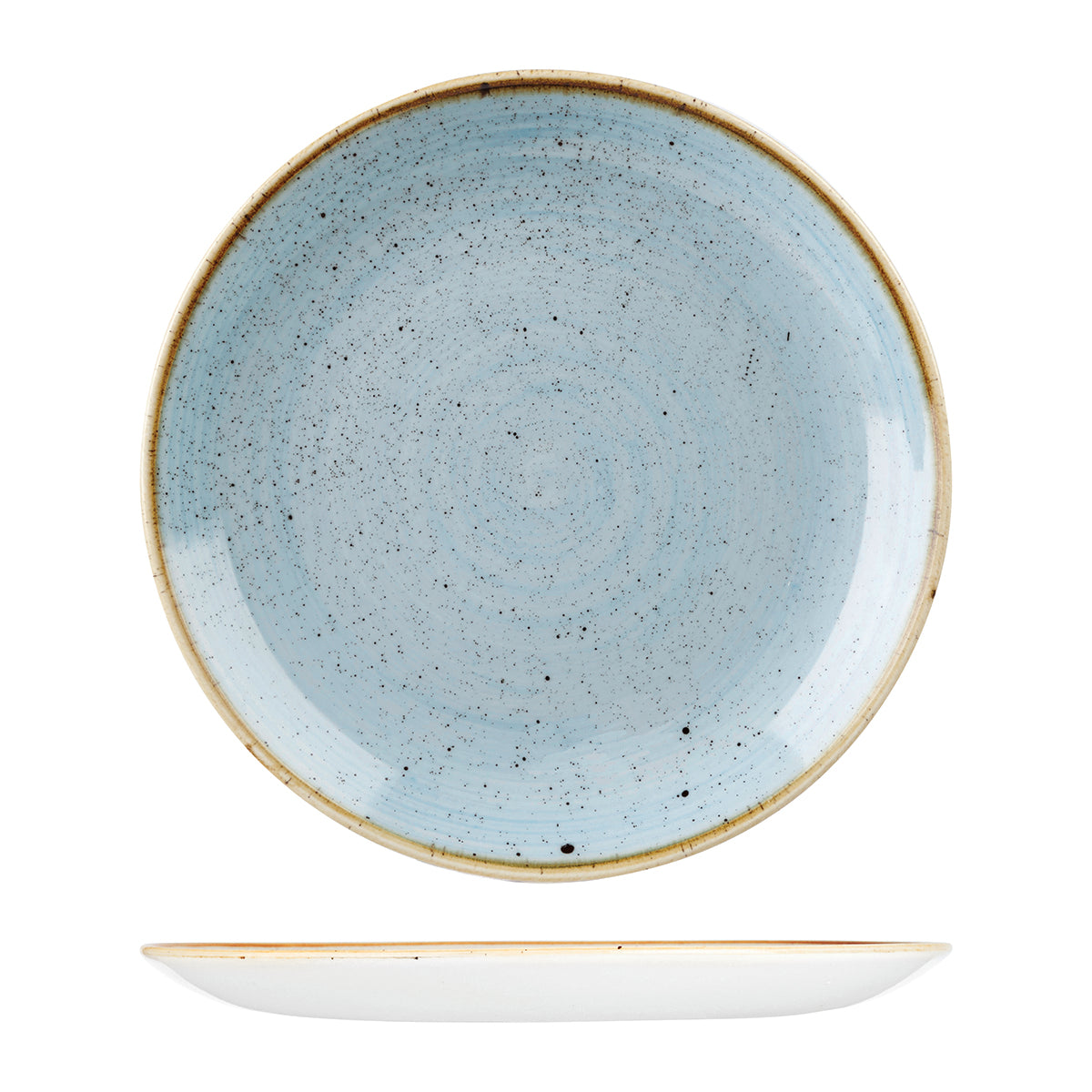72.9975131.D Churchill Stonecast Duck Egg Round Coupe Plate 324mm Globe Importers Adelaide Hospitality Supplies
