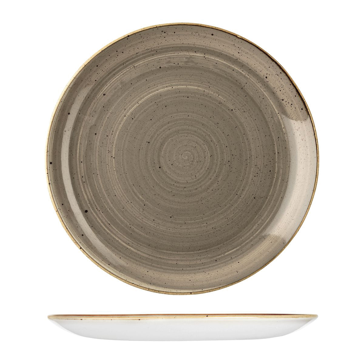 72.9975131.P Churchill Stonecast Peppercorn Grey Round Coupe Plate 324mm Globe Importers Adelaide Hospitality Supplies