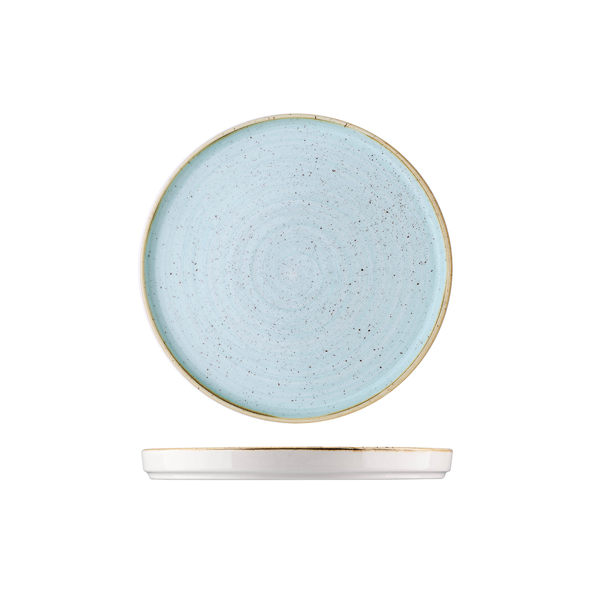 72.9975150.D Churchill Stonecast Duck Egg Round Walled Plate 210x20mm Globe Importers Adelaide Hospitality Supplies