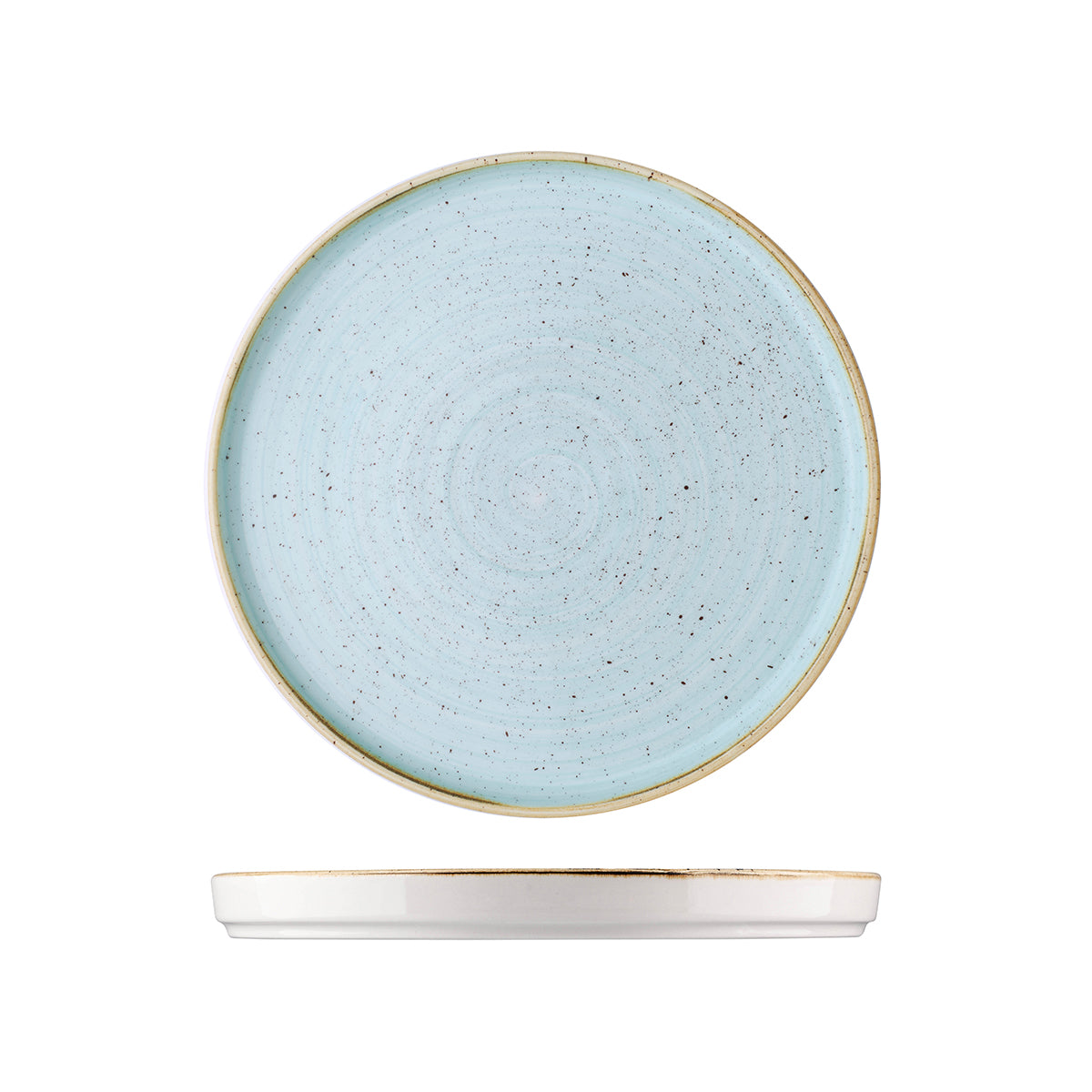 72.9975155.D Churchill Stonecast Duck Egg Round Walled Plate 260x20mm Globe Importers Adelaide Hospitality Supplies