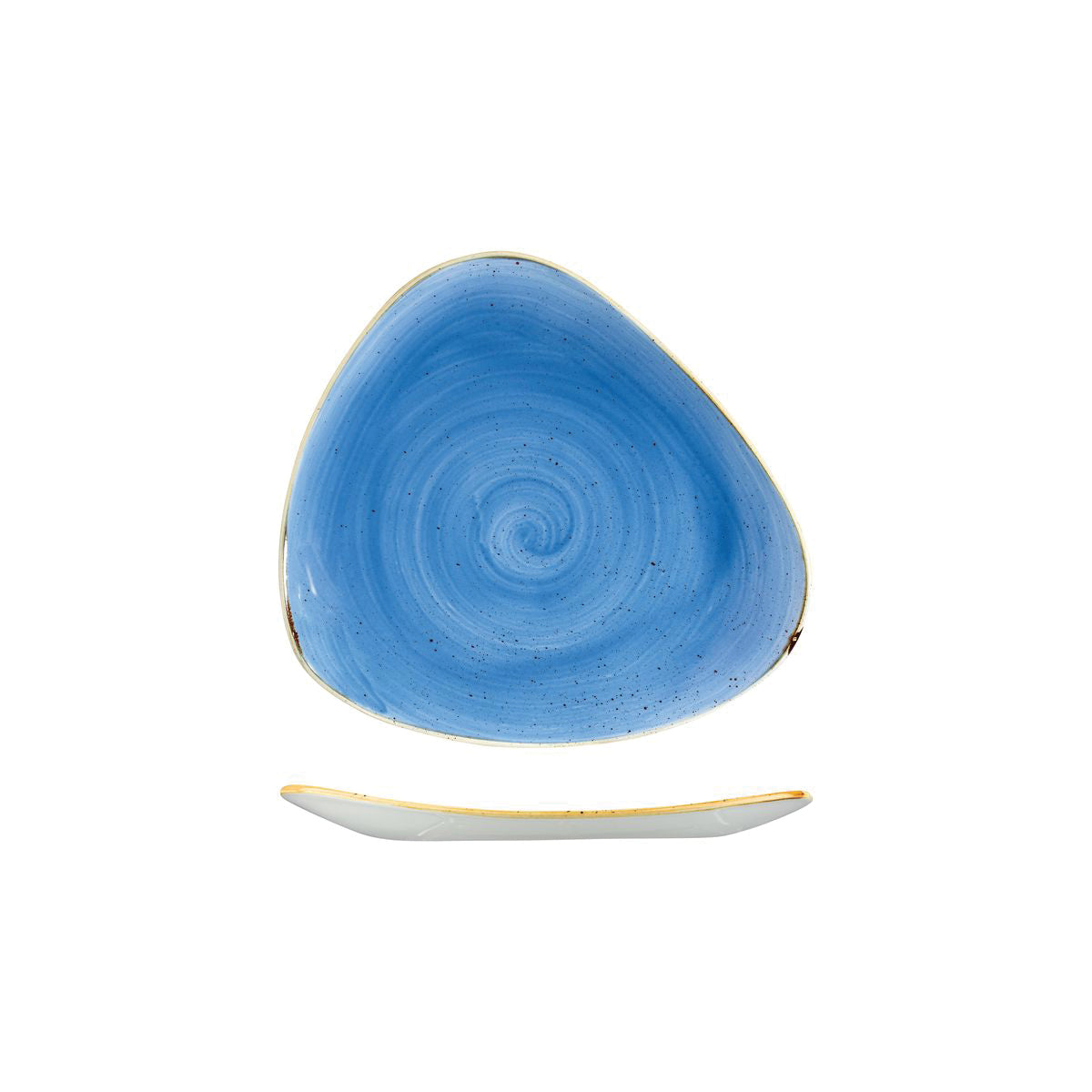 72.9975319.B Churchill Stonecast Cornflower Triangular Plate 192x192mm Globe Importers Adelaide Hospitality Supplies