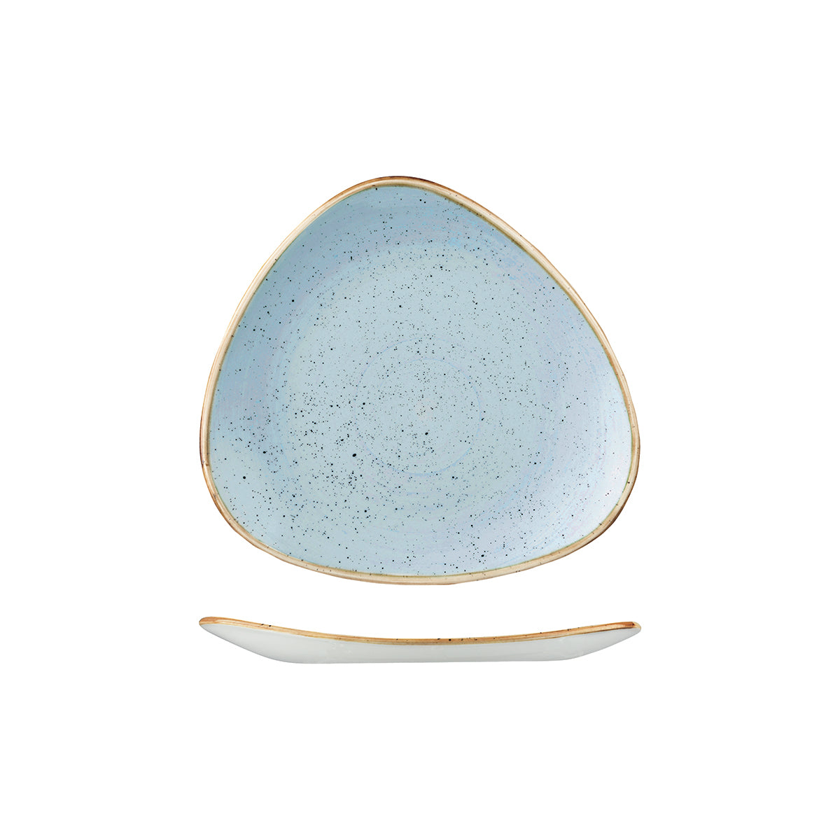 72.9975323.D Churchill Stonecast Duck Egg Triangular Plate 229x229mm Globe Importers Adelaide Hospitality Supplies