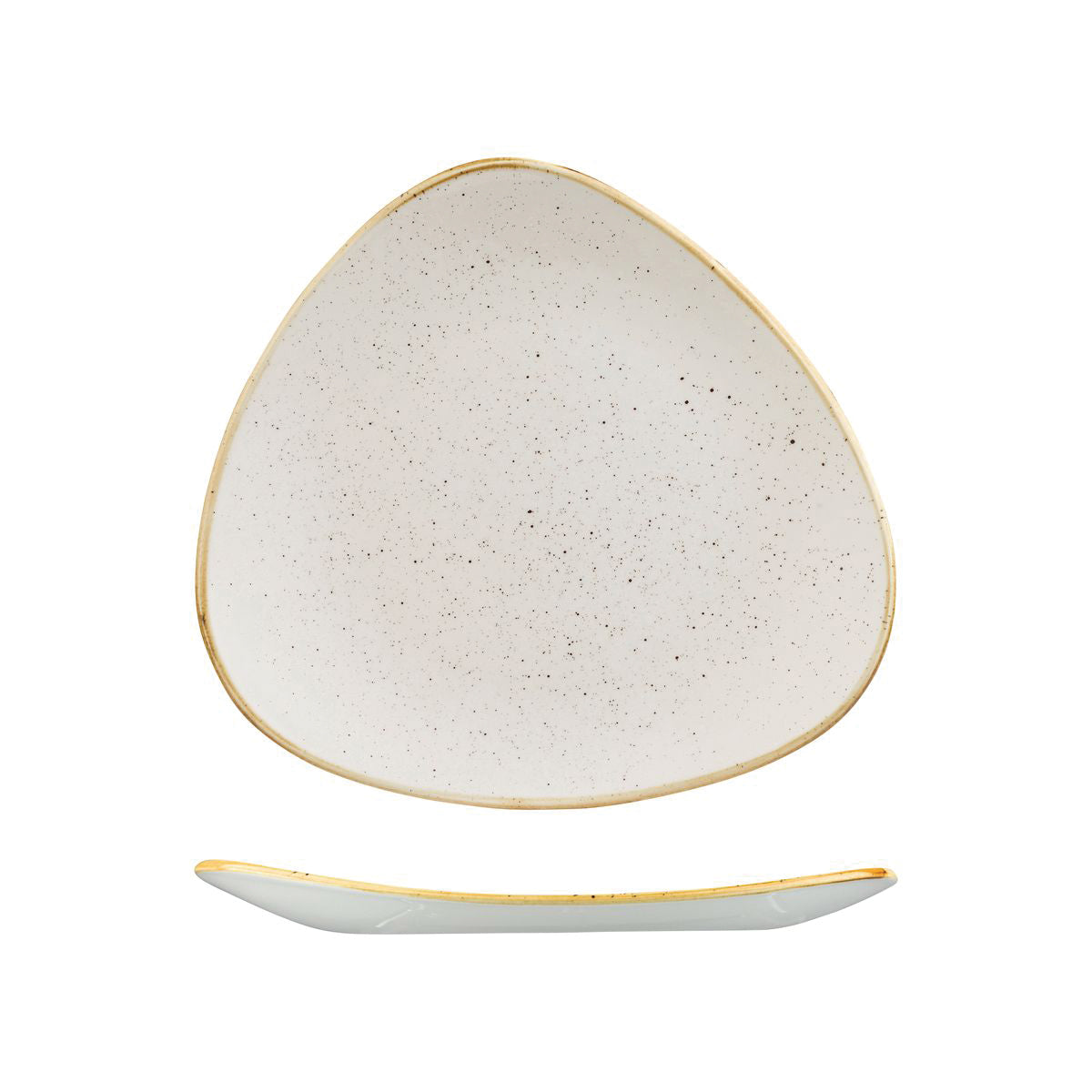 72.9975326.W Churchill Stonecast Barley White Triangular Plate 265x265mm Globe Importers Adelaide Hospitality Supplies