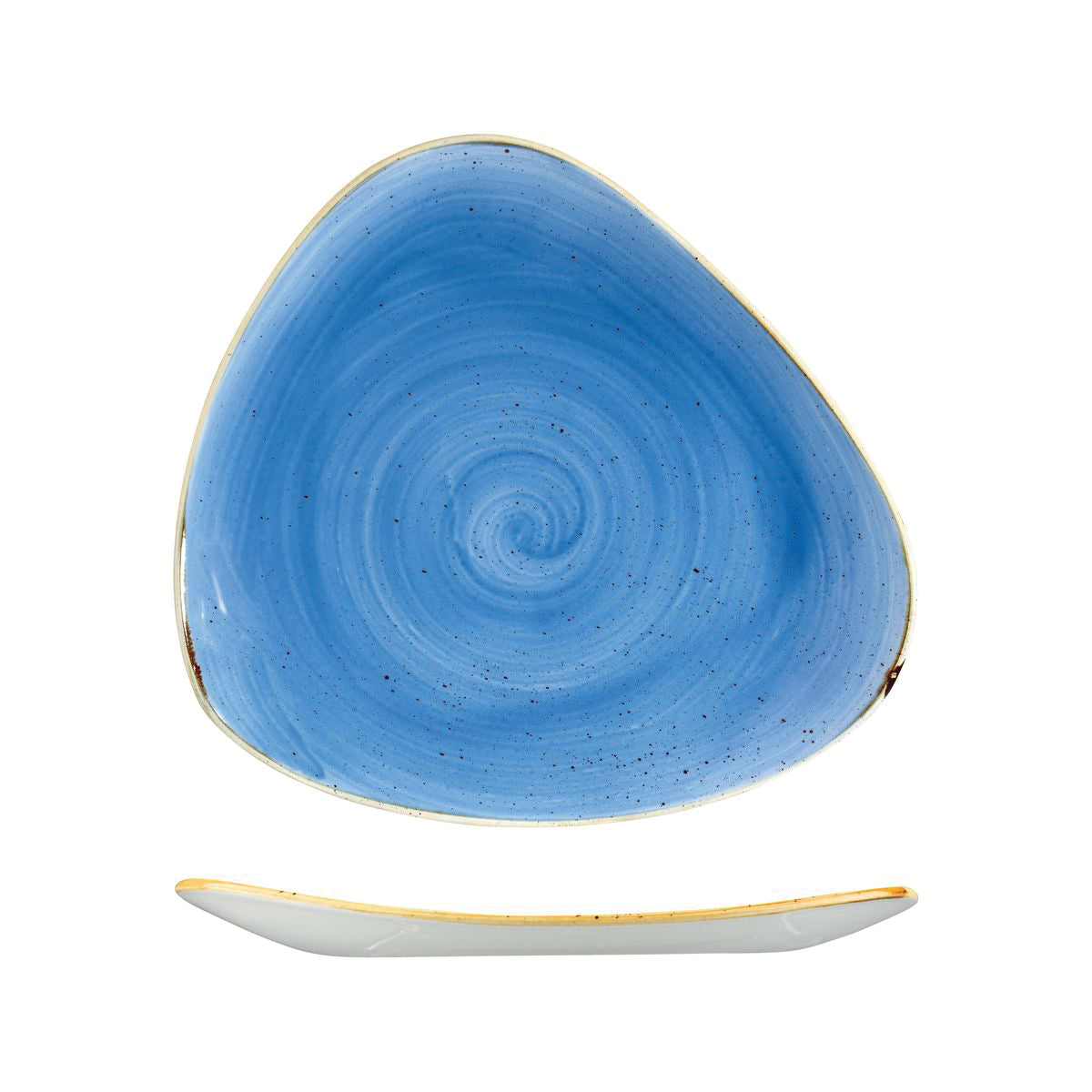 72.9975330.B Churchill Stonecast Cornflower Triangular Plate 311x311mm Globe Importers Adelaide Hospitality Supplies