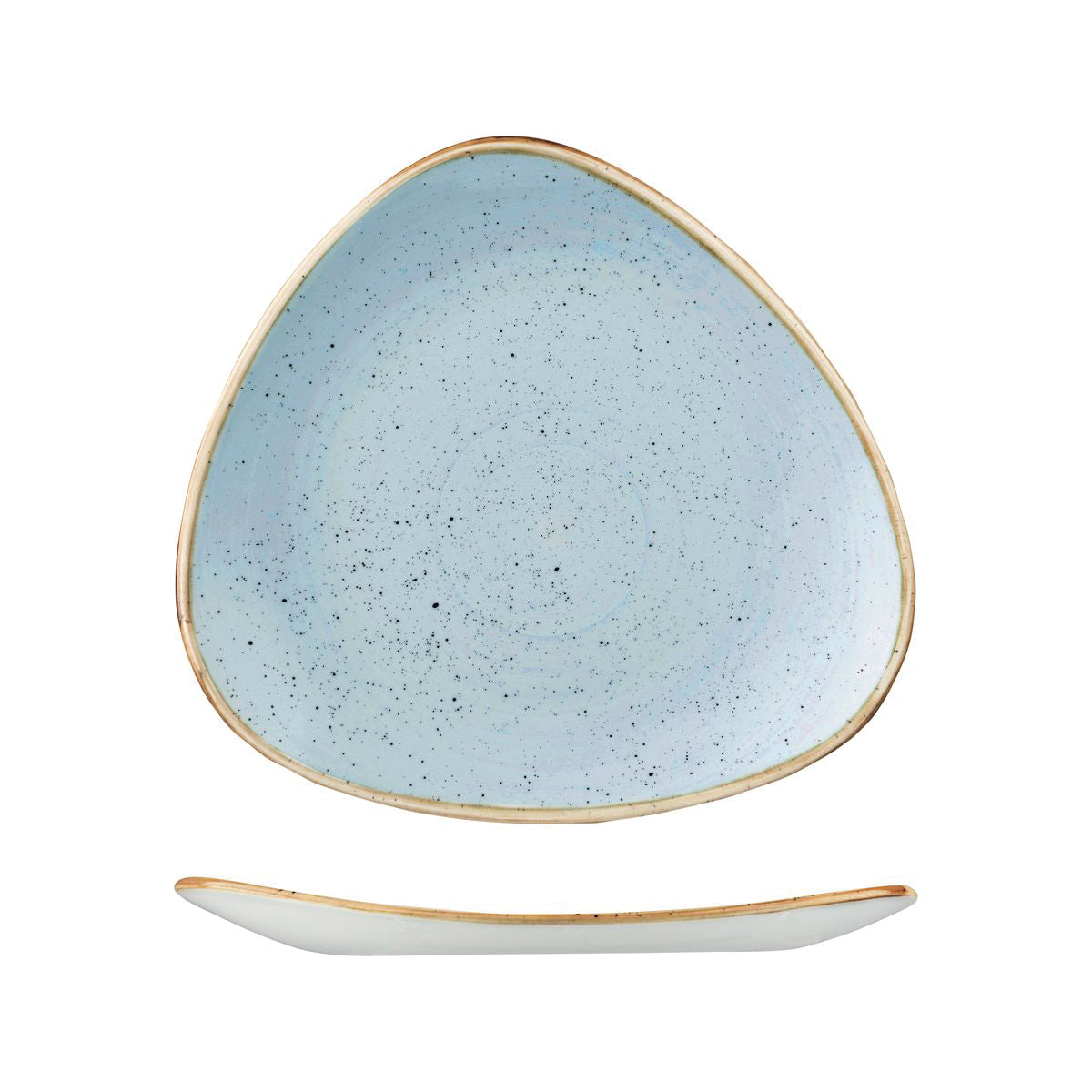 72.9975330.D Churchill Stonecast Duck Egg Triangular Plate 311x311mm Globe Importers Adelaide Hospitality Supplies