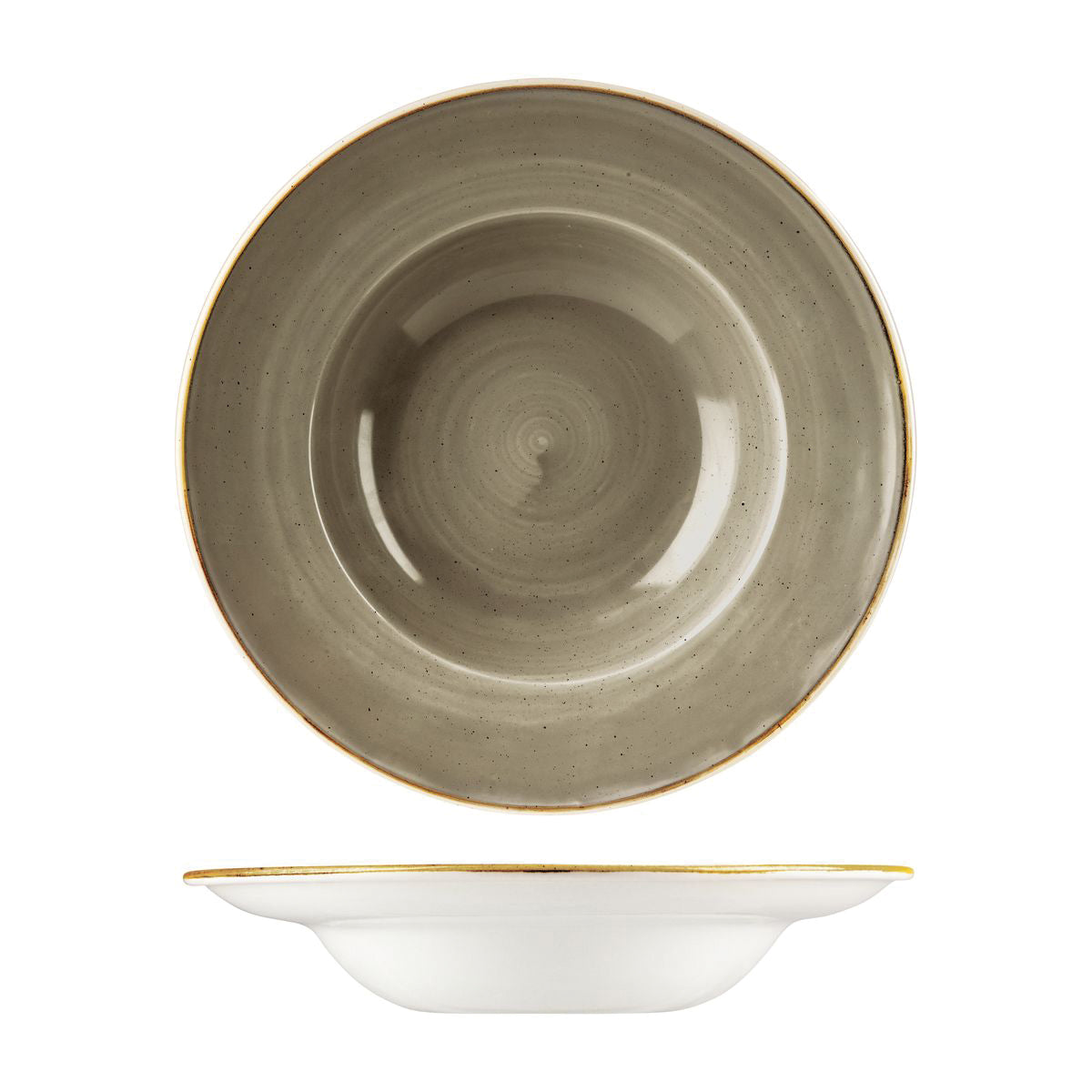 72.9975428.P Churchill Stonecast Peppercorn Grey Soup / Pasta Bowl Wide Rim 280mm Globe Importers Adelaide Hospitality Supplies