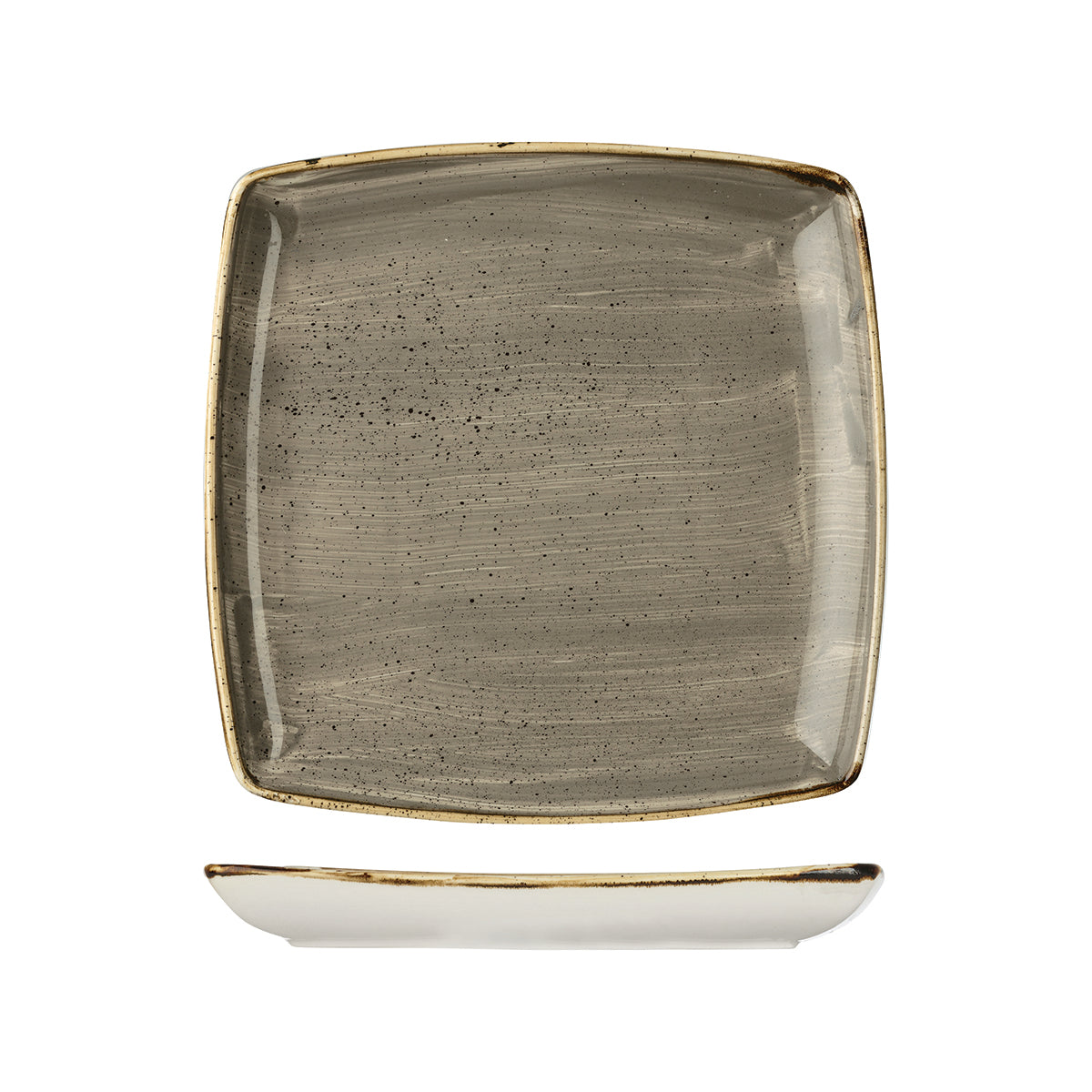 72.9975510.P Churchill Stonecast Peppercorn Grey Deep Square Plate 268x268mm Globe Importers Adelaide Hospitality Supplies