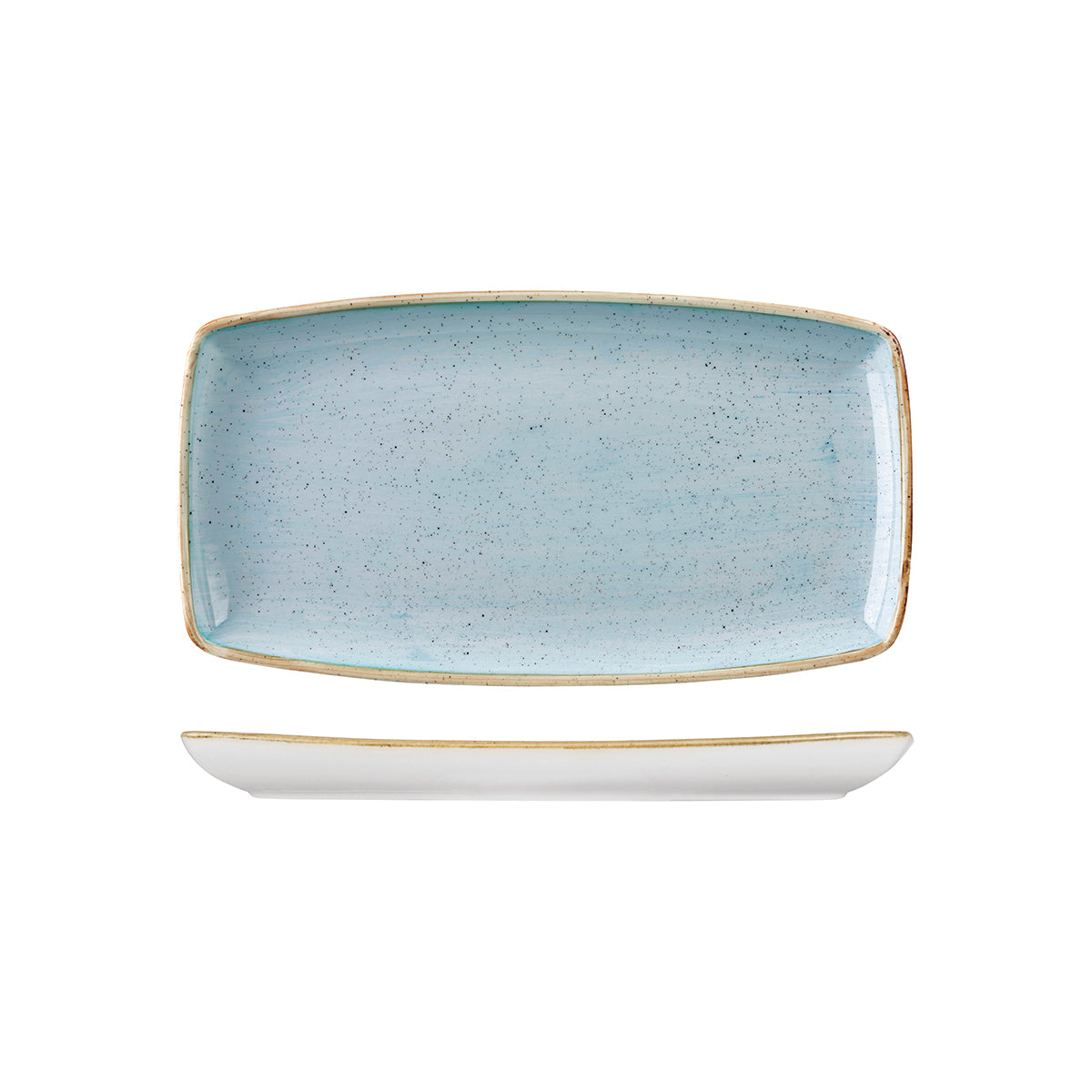 72.9975529.D Churchill Stonecast Duck Egg Oblong Plate 295x150mm Globe Importers Adelaide Hospitality Supplies