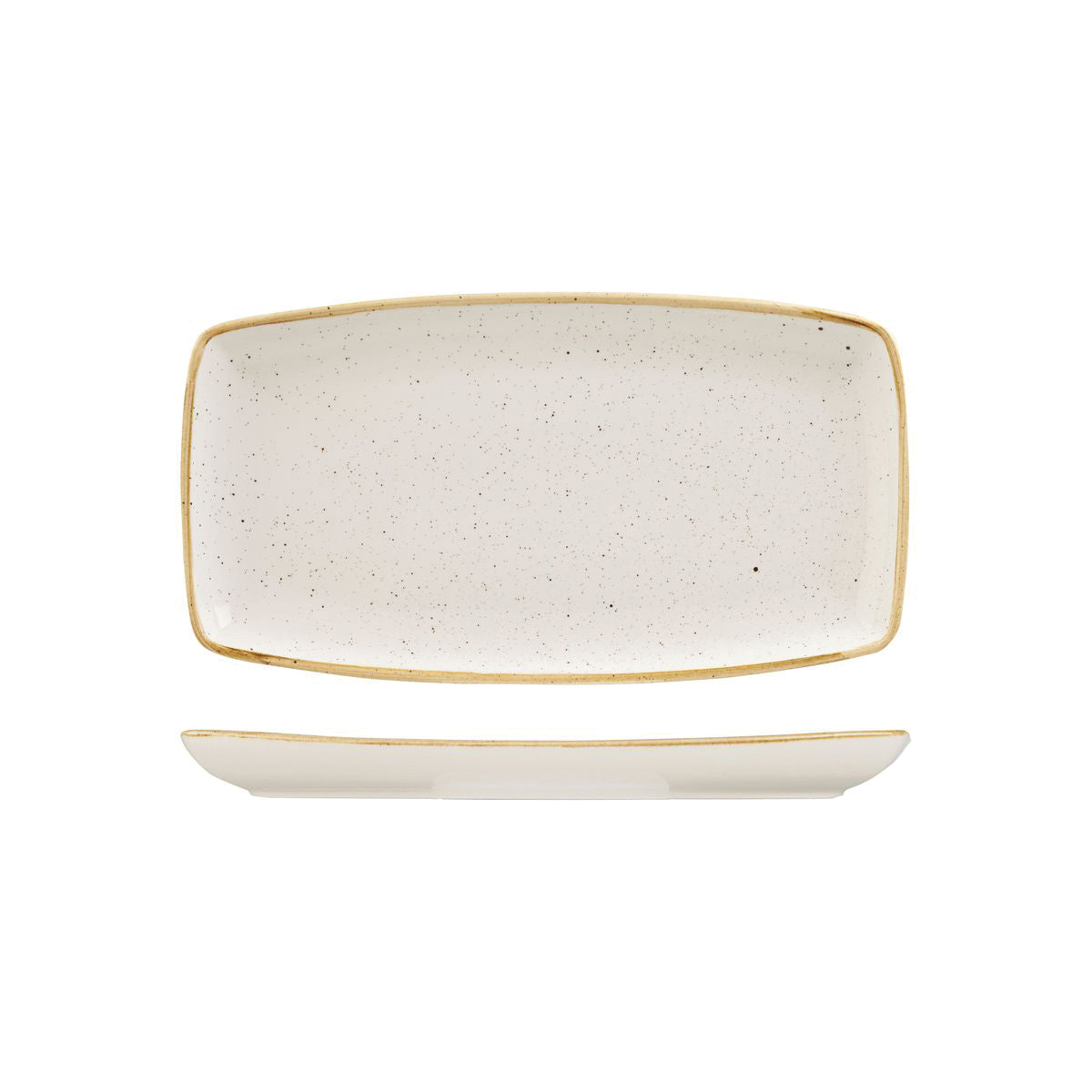 72.9975529.W Churchill Stonecast Barley White Oblong Plate 295x150mm Globe Importers Adelaide Hospitality Supplies
