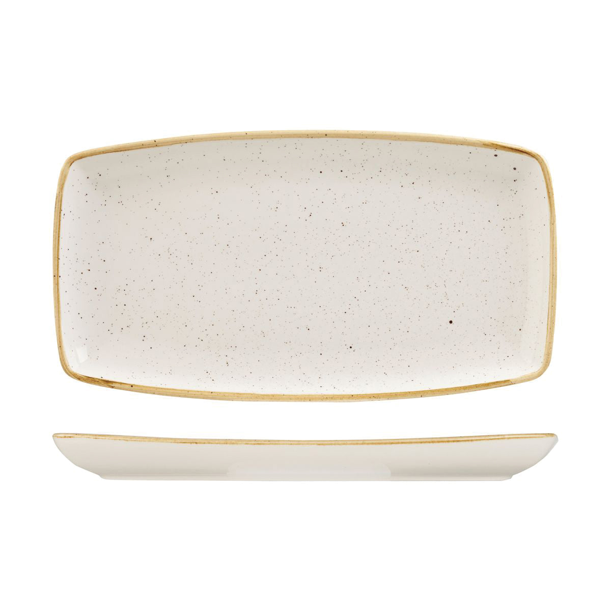 72.9975535.W Churchill Stonecast Barley White Oblong Plate 350x185mm Globe Importers Adelaide Hospitality Supplies
