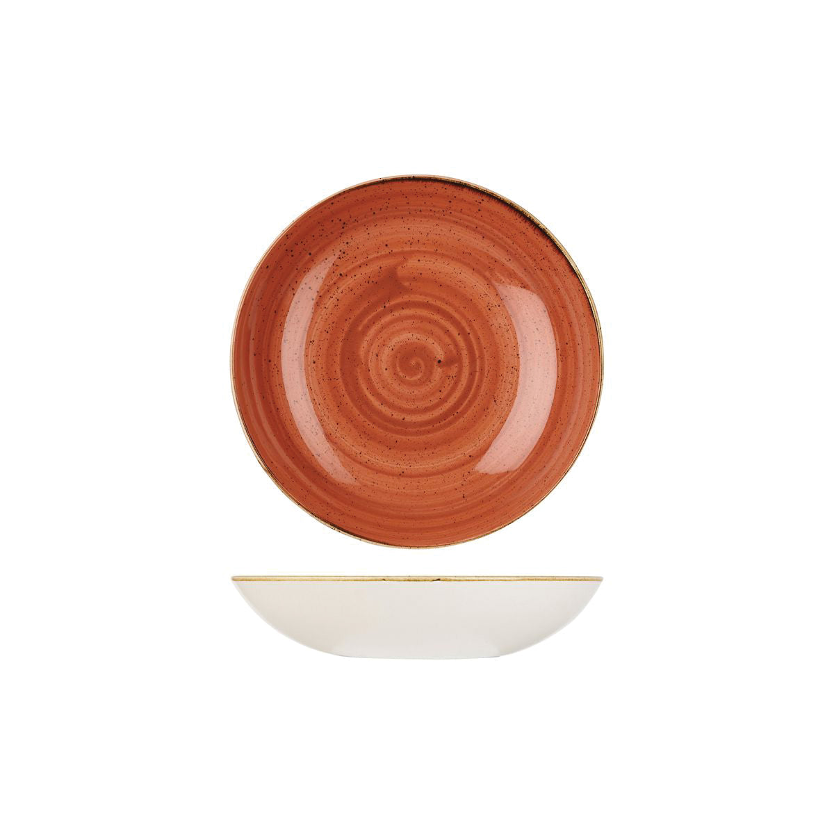 72.9975618.O Churchill Stonecast Spiced Orange Round Coupe Bowl 182mm / 426ml Globe Importers Adelaide Hospitality Supplies