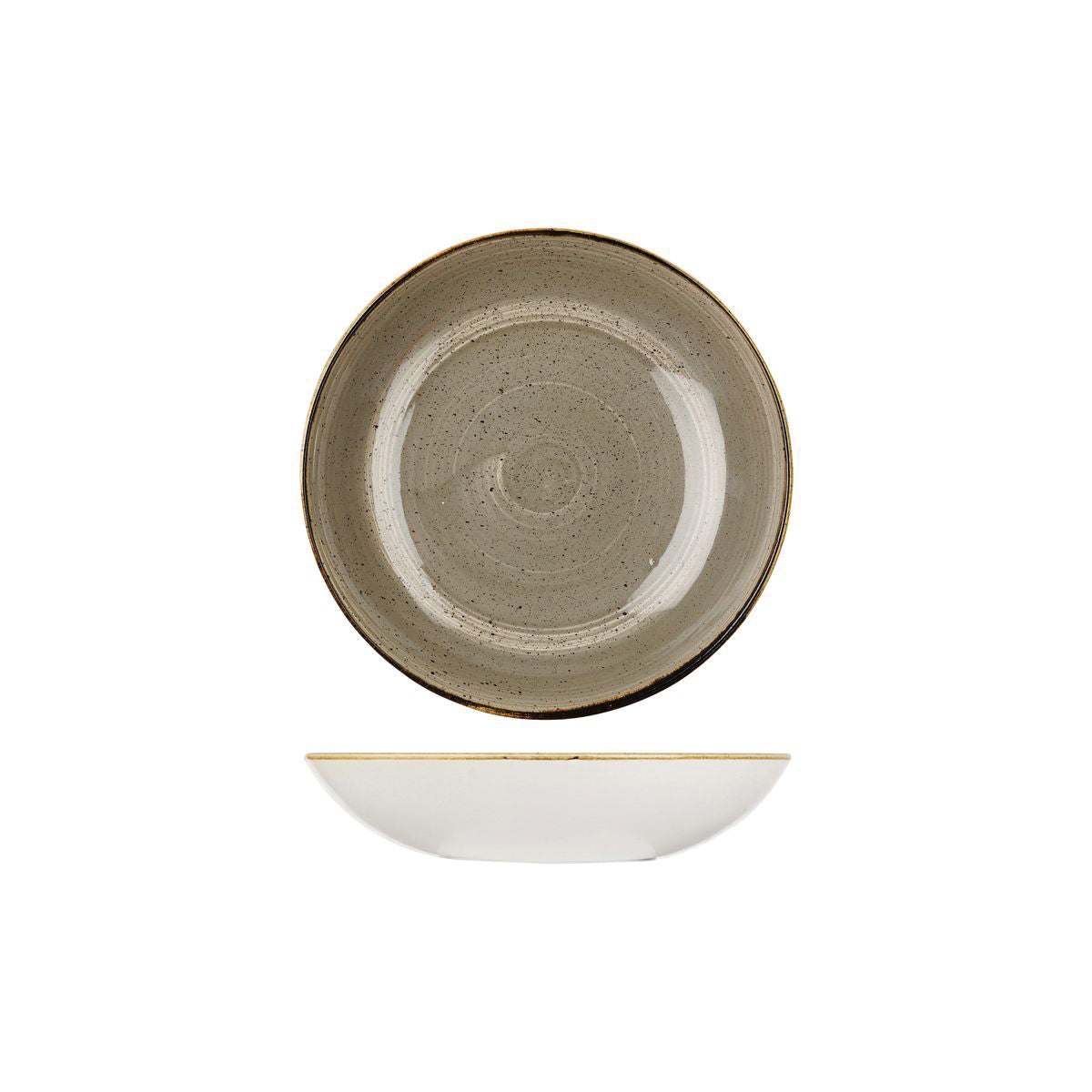 72.9975618.P Churchill Stonecast Peppercorn Grey Round Coupe Bowl 182mm / 426ml Globe Importers Adelaide Hospitality Supplies