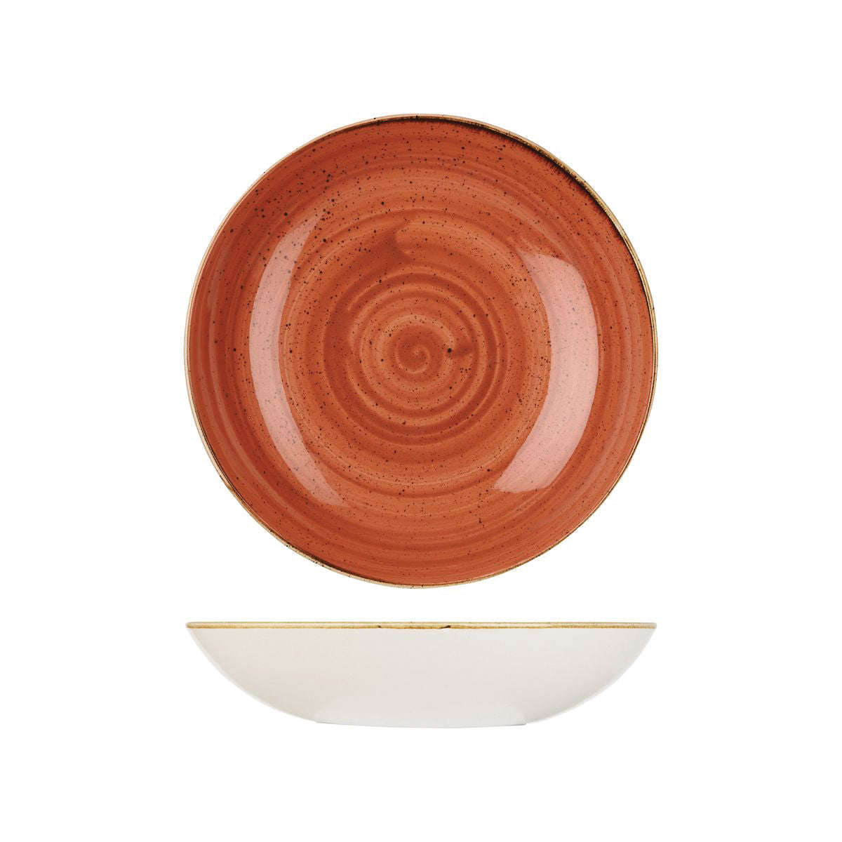 72.9975625.O Churchill Stonecast Spiced Orange Round Coupe Bowl 248mm / 1136ml Globe Importers Adelaide Hospitality Supplies