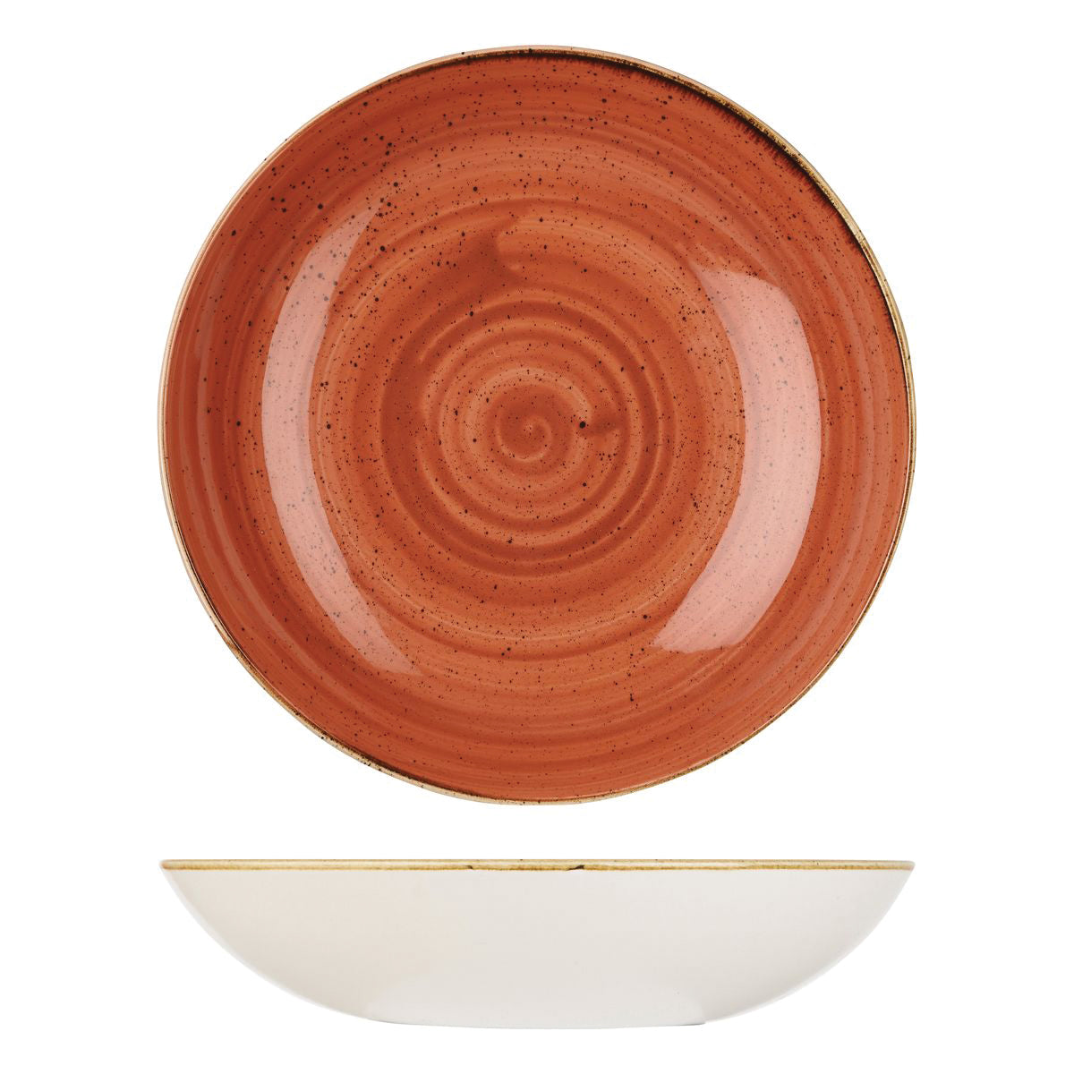 72.9975631.O Churchill Stonecast Spiced Orange Round Coupe Bowl 310mm / 2400ml Globe Importers Adelaide Hospitality Supplies