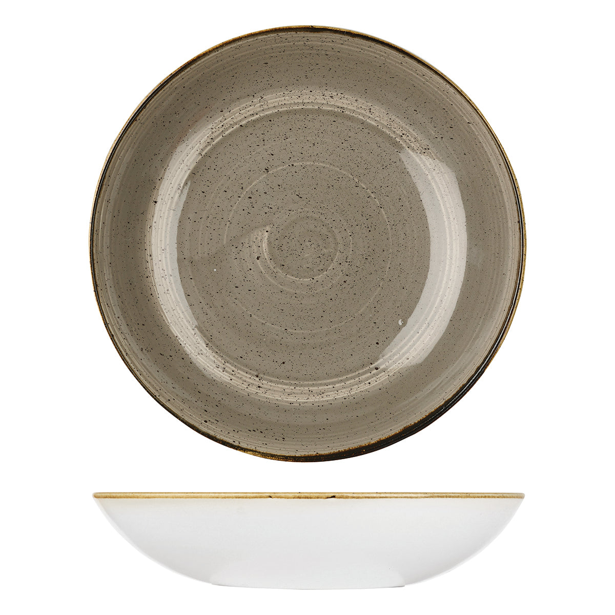 72.9975631.P Churchill Stonecast Peppercorn Grey Round Coupe Bowl 310mm / 2400ml Globe Importers Adelaide Hospitality Supplies