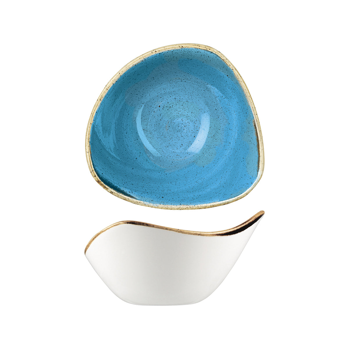 72.9975715.B Churchill Stonecast Cornflower Triangular Bowl 153x153mm / 260ml Globe Importers Adelaide Hospitality Supplies