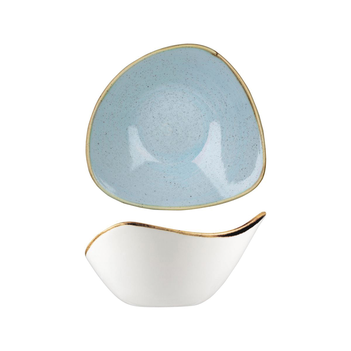 72.9975715.D Churchill Stonecast Duck Egg Triangular Bowl 153x153mm / 260ml Globe Importers Adelaide Hospitality Supplies