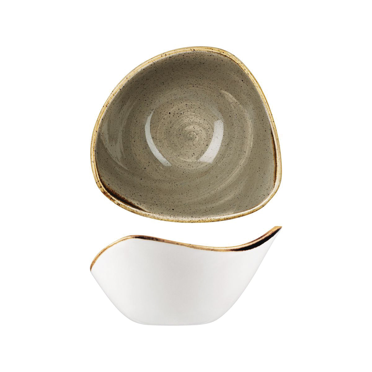 72.9975715.P Churchill Stonecast Peppercorn Grey Triangular Bowl 153x153mm / 260ml Globe Importers Adelaide Hospitality Supplies