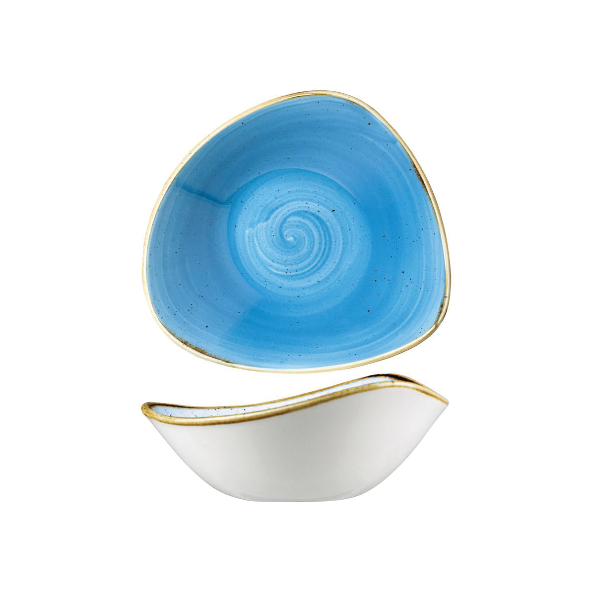 72.9975718.B Churchill Stonecast Cornflower Triangular Bowl 185x185mm / 370ml Globe Importers Adelaide Hospitality Supplies