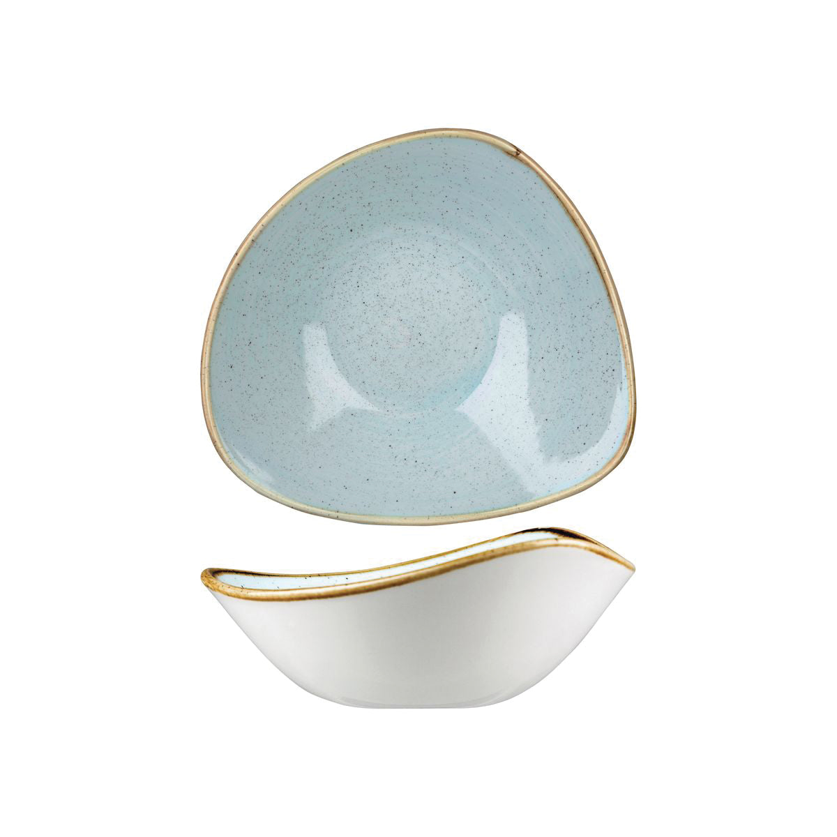 72.9975718.D Churchill Stonecast Duck Egg Triangular Bowl 185x185mm / 370ml Globe Importers Adelaide Hospitality Supplies