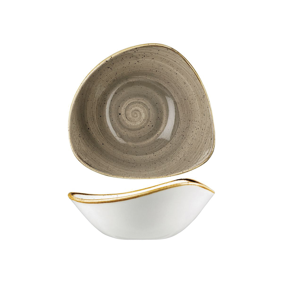 72.9975718.P Churchill Stonecast Peppercorn Grey Triangular Bowl 185x185mm / 370ml Globe Importers Adelaide Hospitality Supplies
