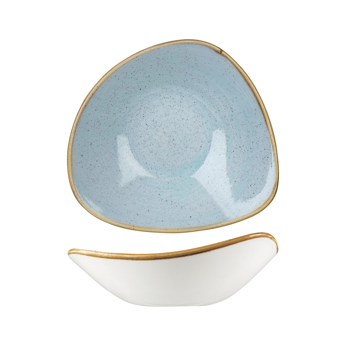 72.9975723.D Churchill Stonecast Duck Egg Triangular Bowl 235x235mm / 600ml Globe Importers Adelaide Hospitality Supplies