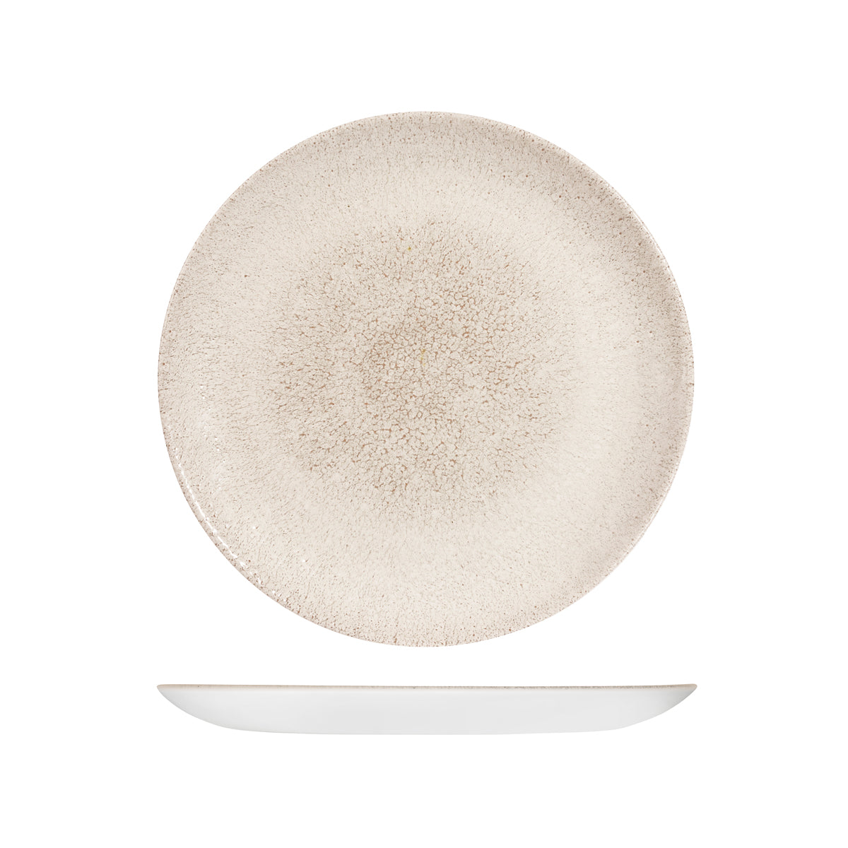 72.9976126.AG Churchill Studio Prints Raku Agate Grey Round Coupe Plate 260mm Globe Importers Adelaide Hospitality Supplies