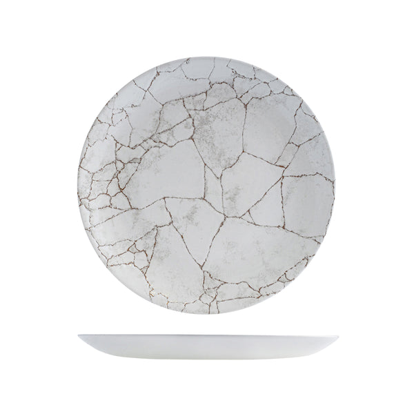 72.9976126.K Churchill Studio Prints Kintsugi Agate Grey Round Coupe Plate 260mm Globe Importers Adelaide Hospitality Supplies